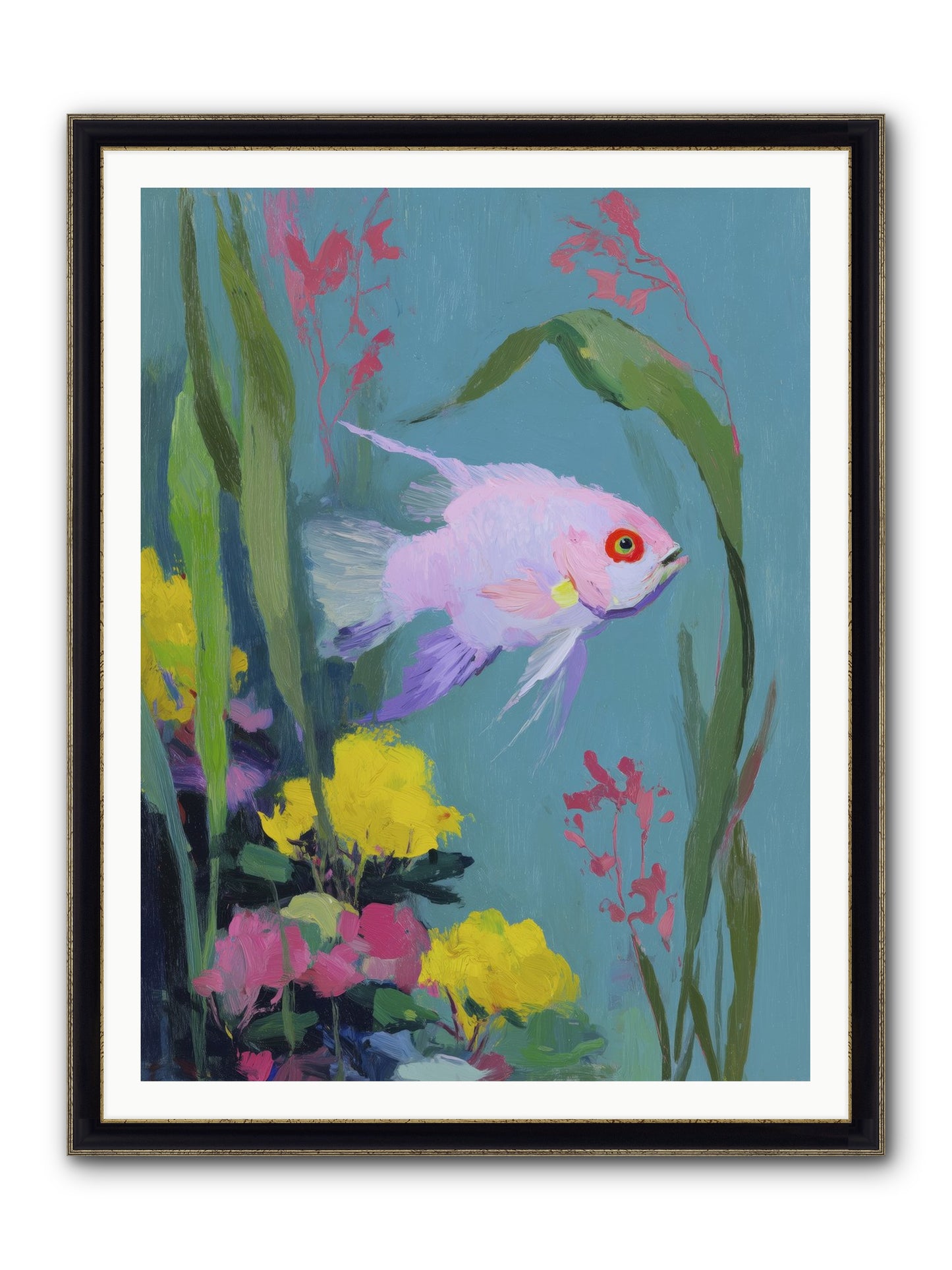 Sugar-Spun Jewel Framed Print - Black & Gold 36x48