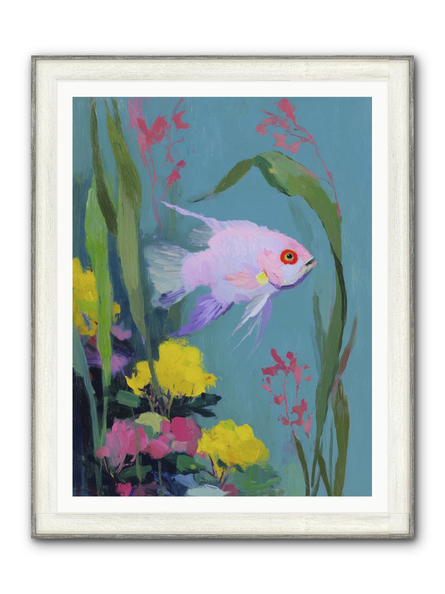 Sugar-Spun Jewel Framed Print - Driftwood White 36x48