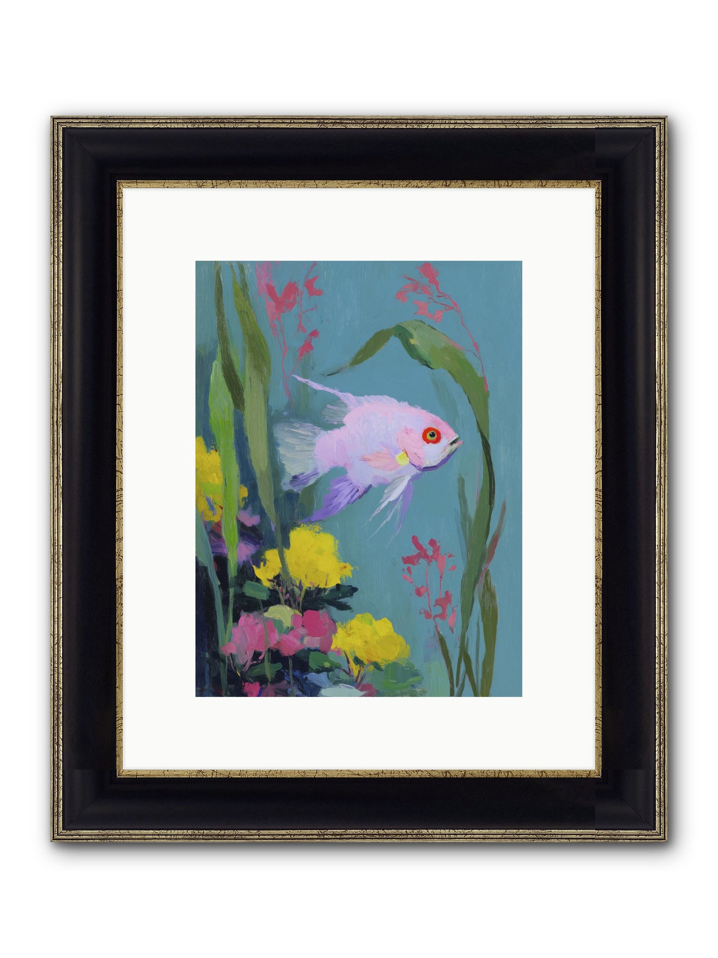 Sugar-Spun Jewel Framed Print - Black & Gold 9x12