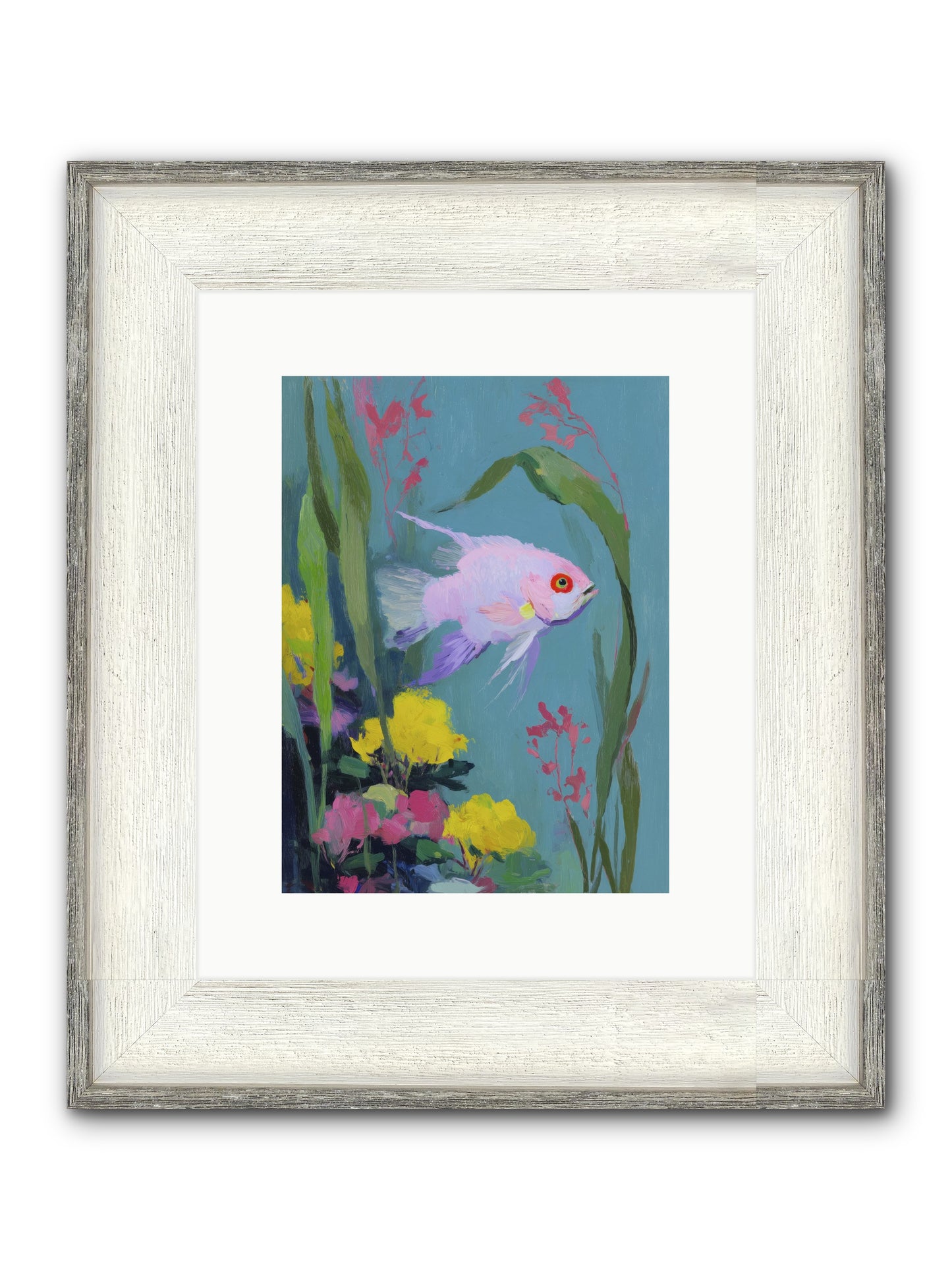 Sugar-Spun Jewel Framed Print - Driftwood White 9x12