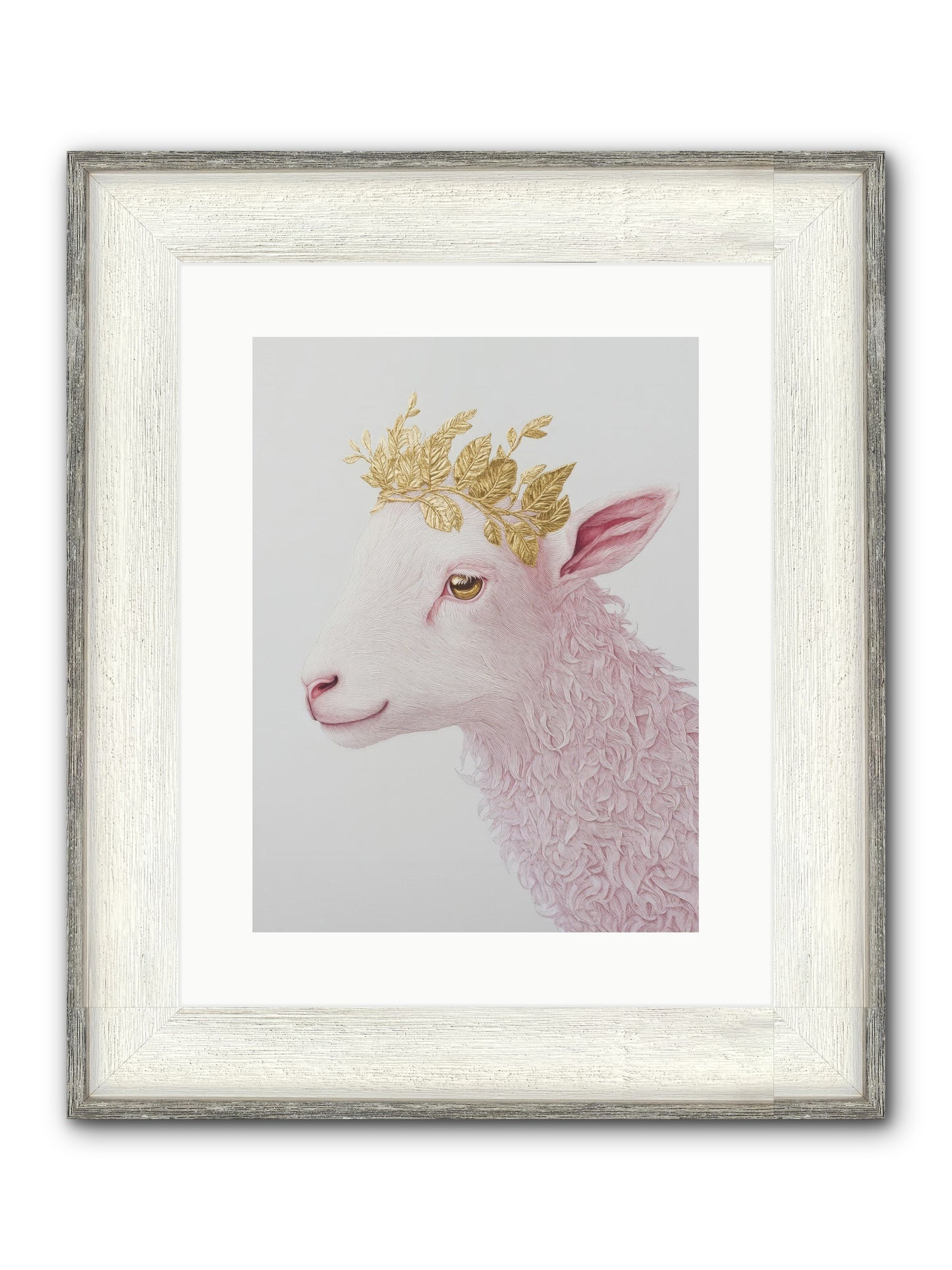 Sugared Snow Framed Print - Driftwood White 12x16