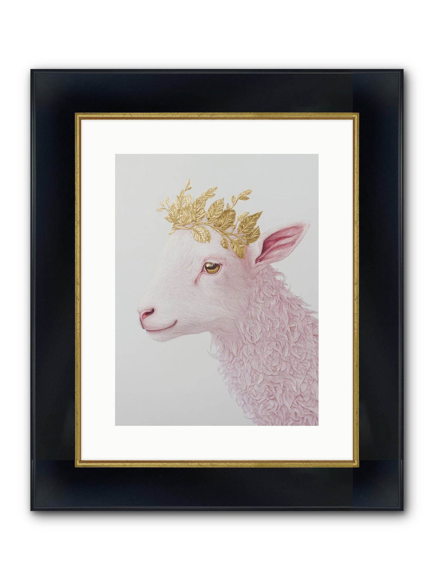Sugared Snow Framed Print - Wide Black w/Gold 12x16