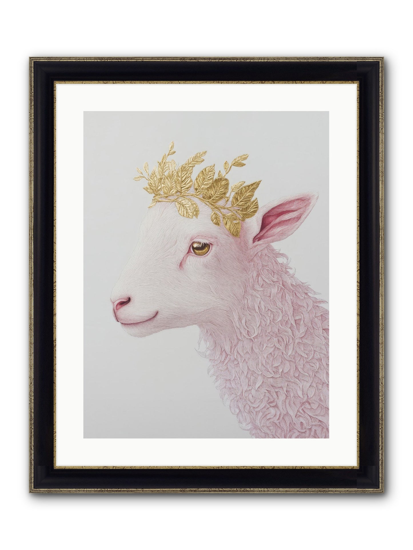 Sugared Snow Framed Print - Black & Gold 18x24