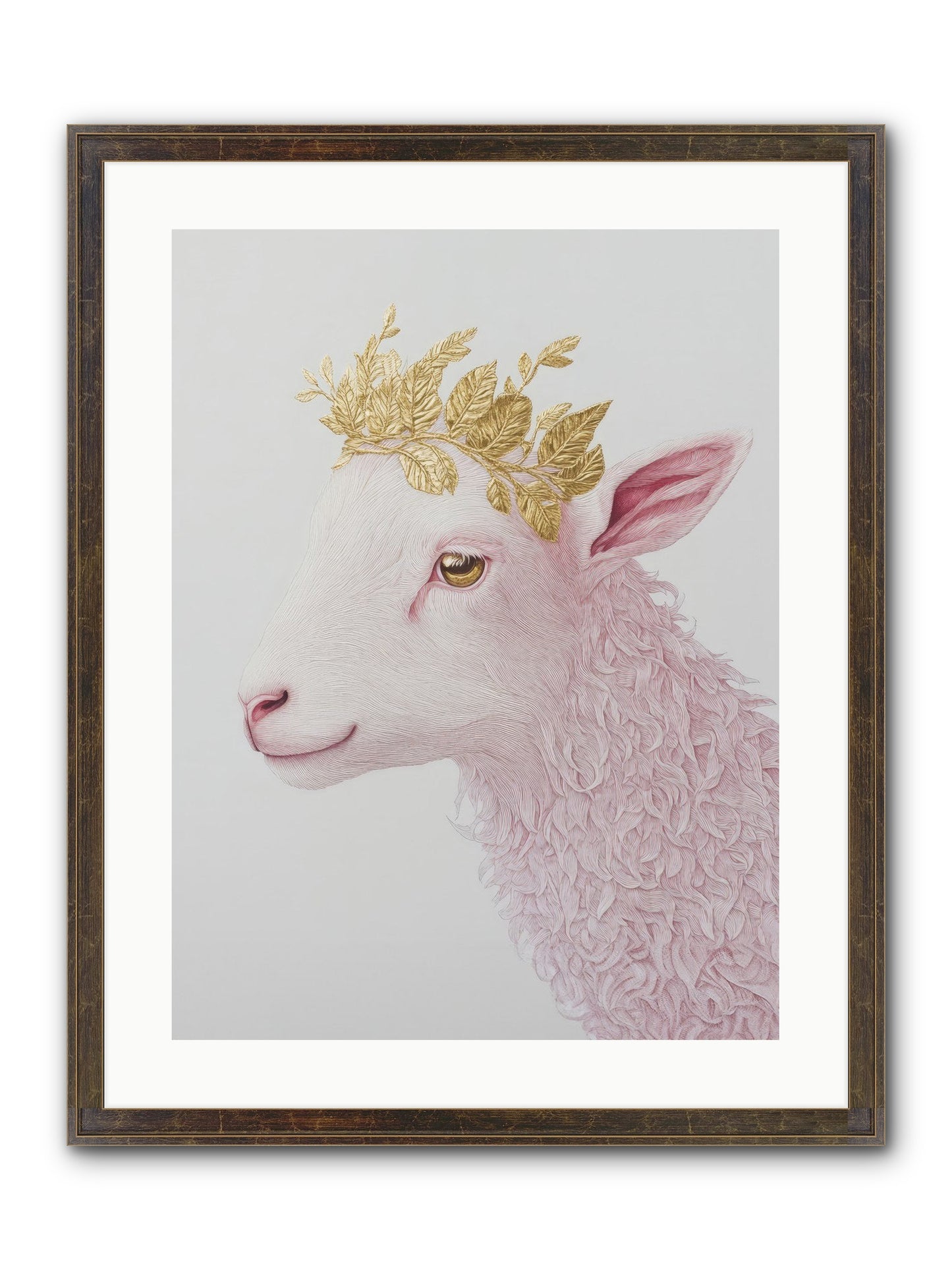 Sugared Snow Framed Print - Slimwoods Black/Gold 18x24