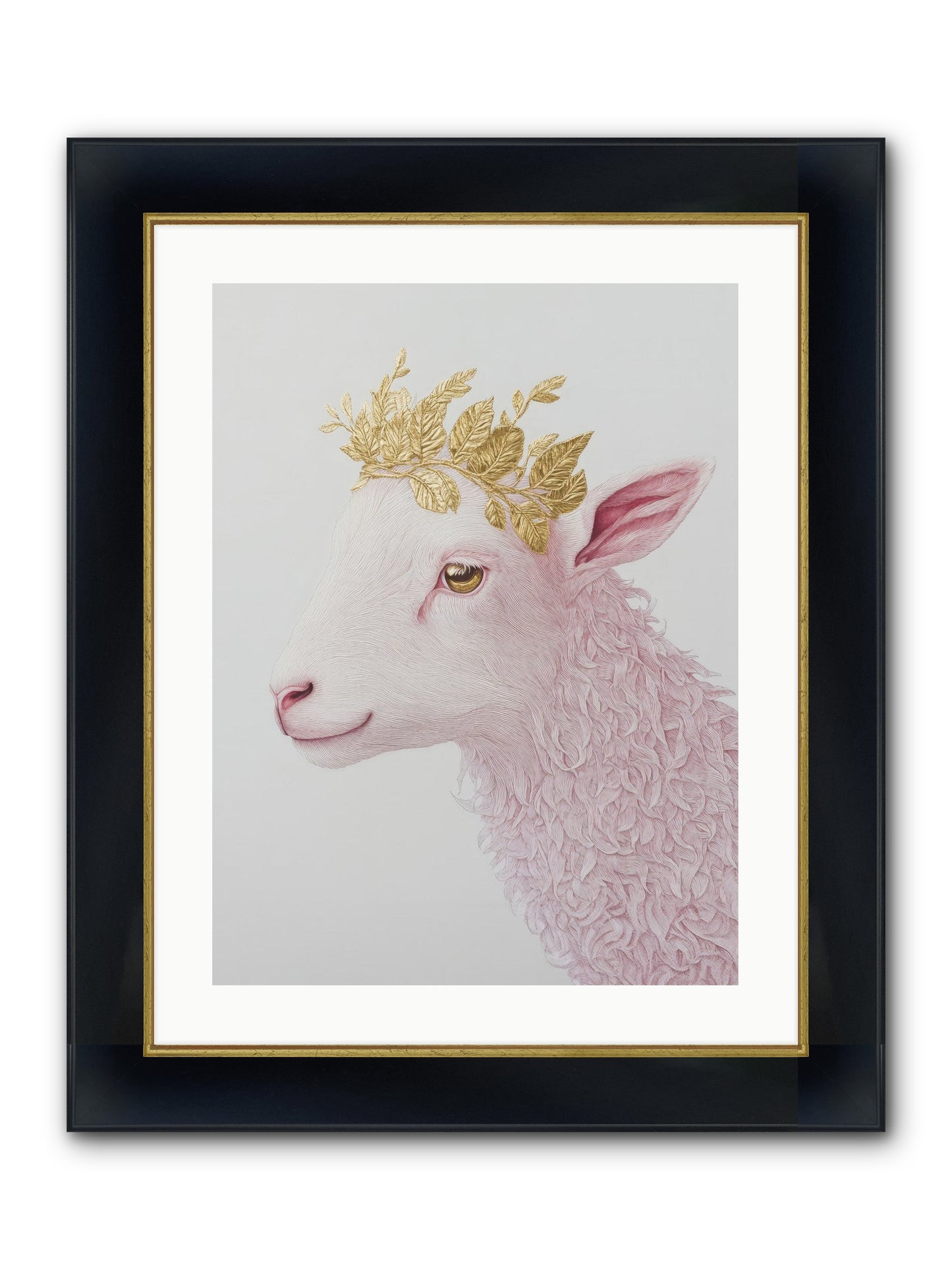 Sugared Snow Framed Print - Wide Black w/Gold 18x24