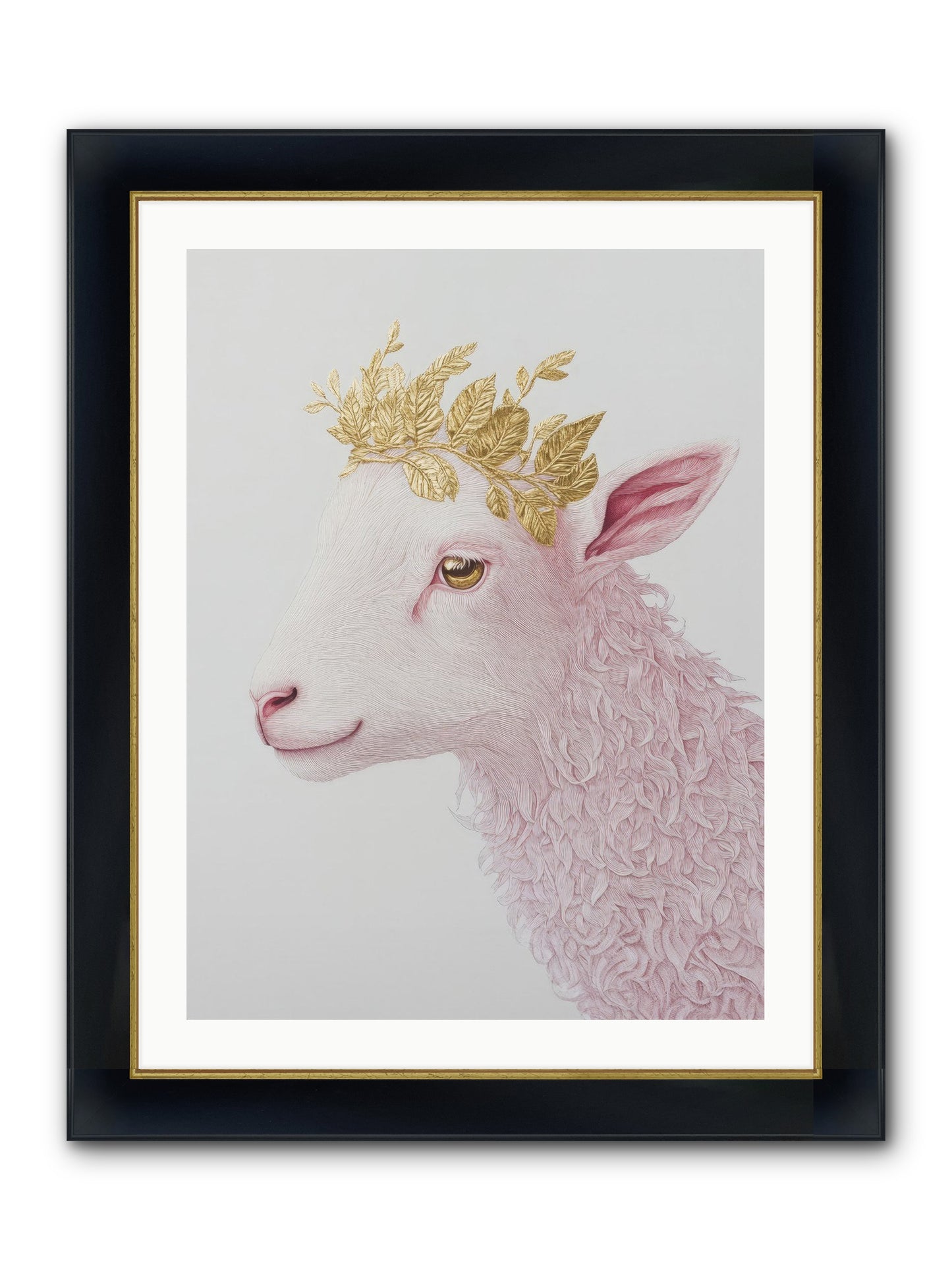 Sugared Snow Framed Print - Wide Black w/Gold 24x32