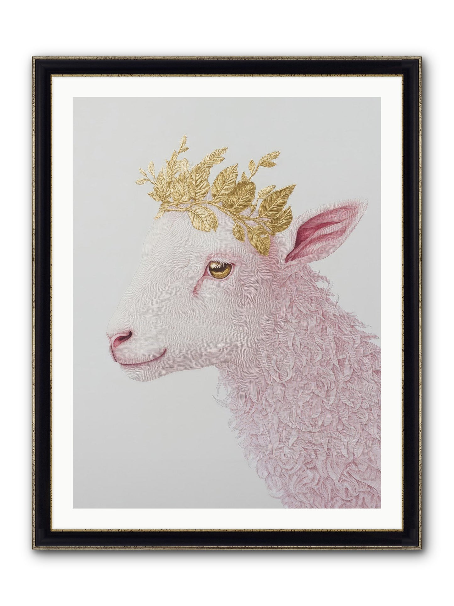 Sugared Snow Framed Print - Black & Gold 30x40