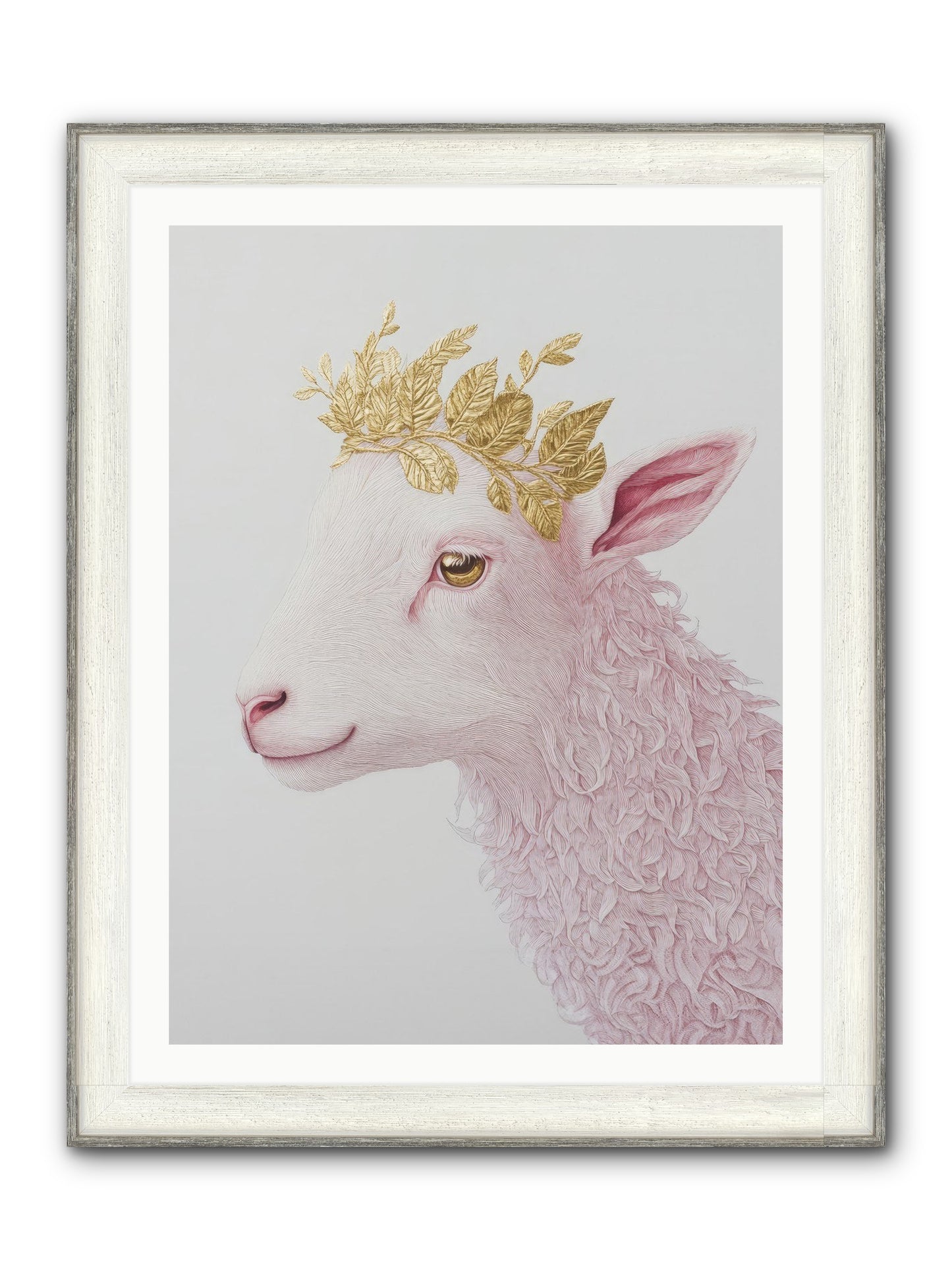Sugared Snow Framed Print - Driftwood White 30x40