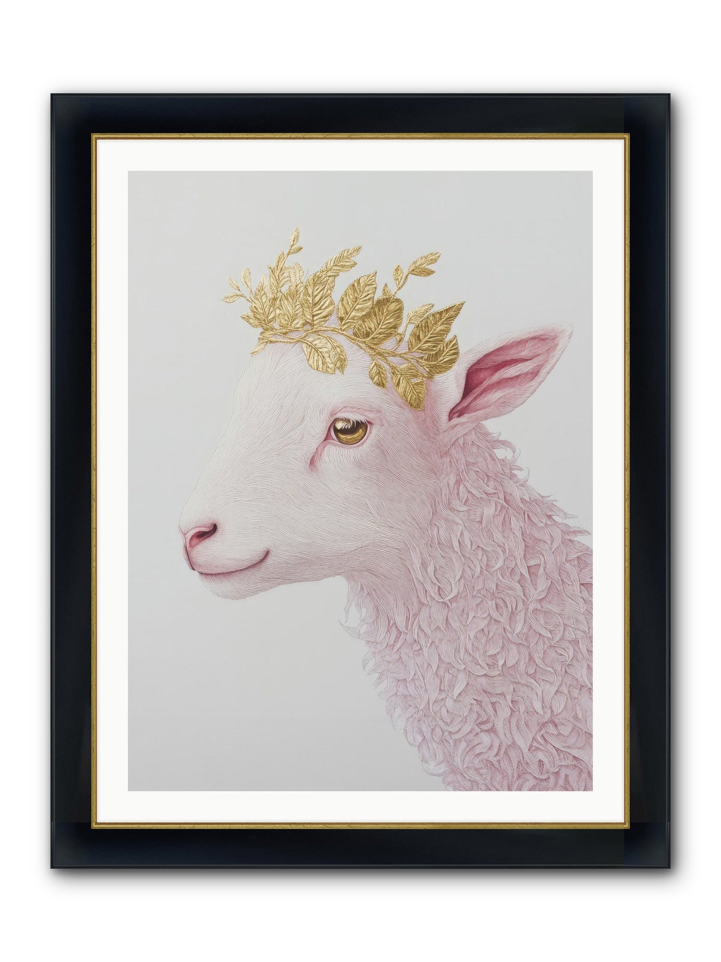 Sugared Snow Framed Print - Wide Black w/Gold 30x40