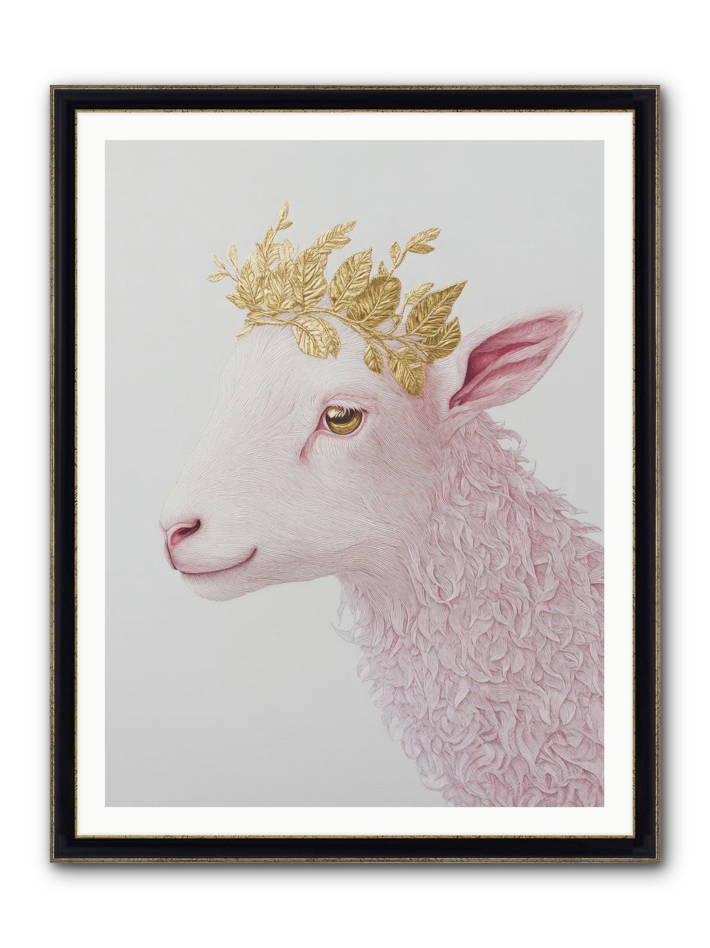 Sugared Snow Framed Print - Black & Gold 36x48