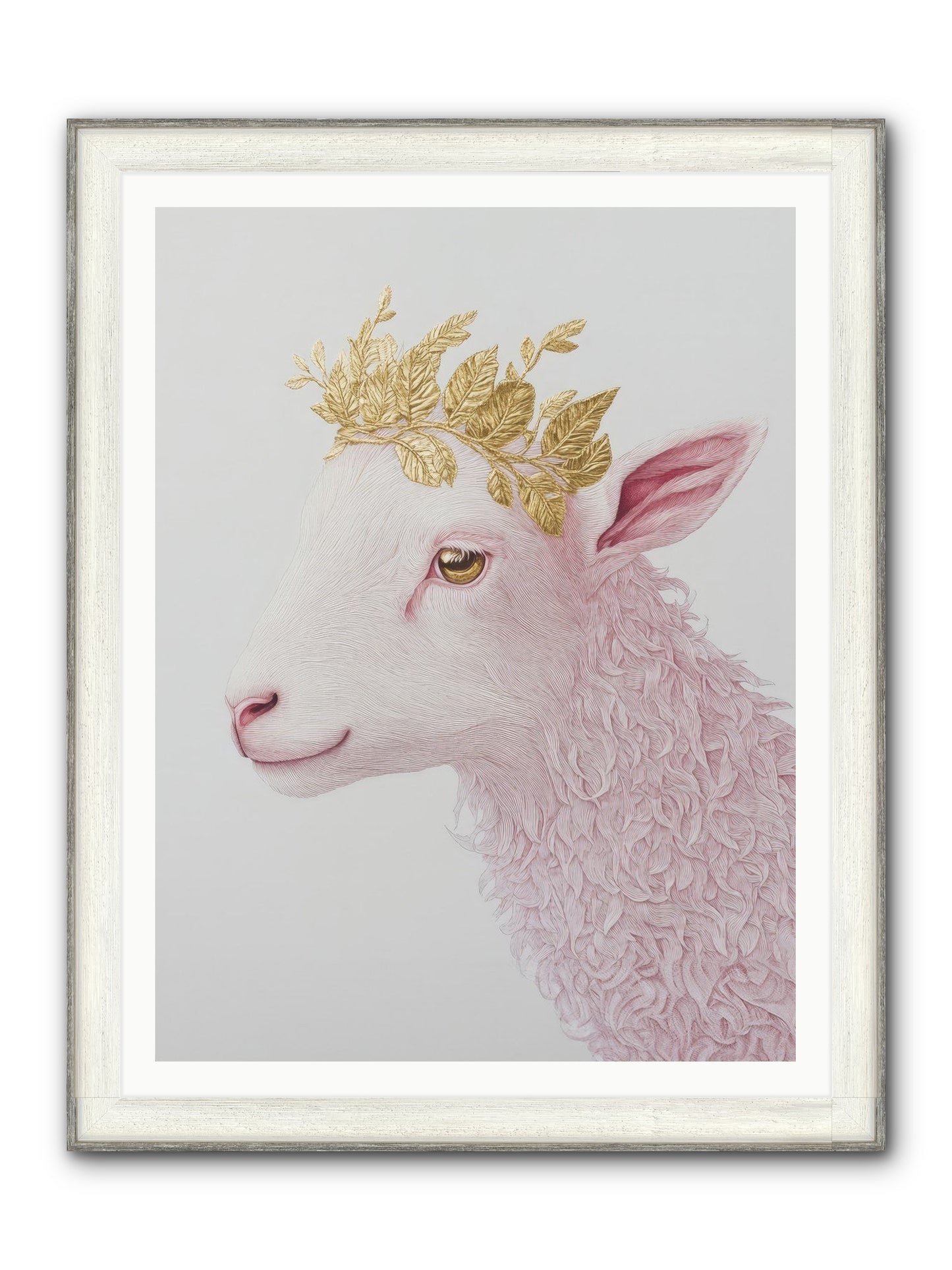 Sugared Snow Framed Print - Driftwood White 36x48