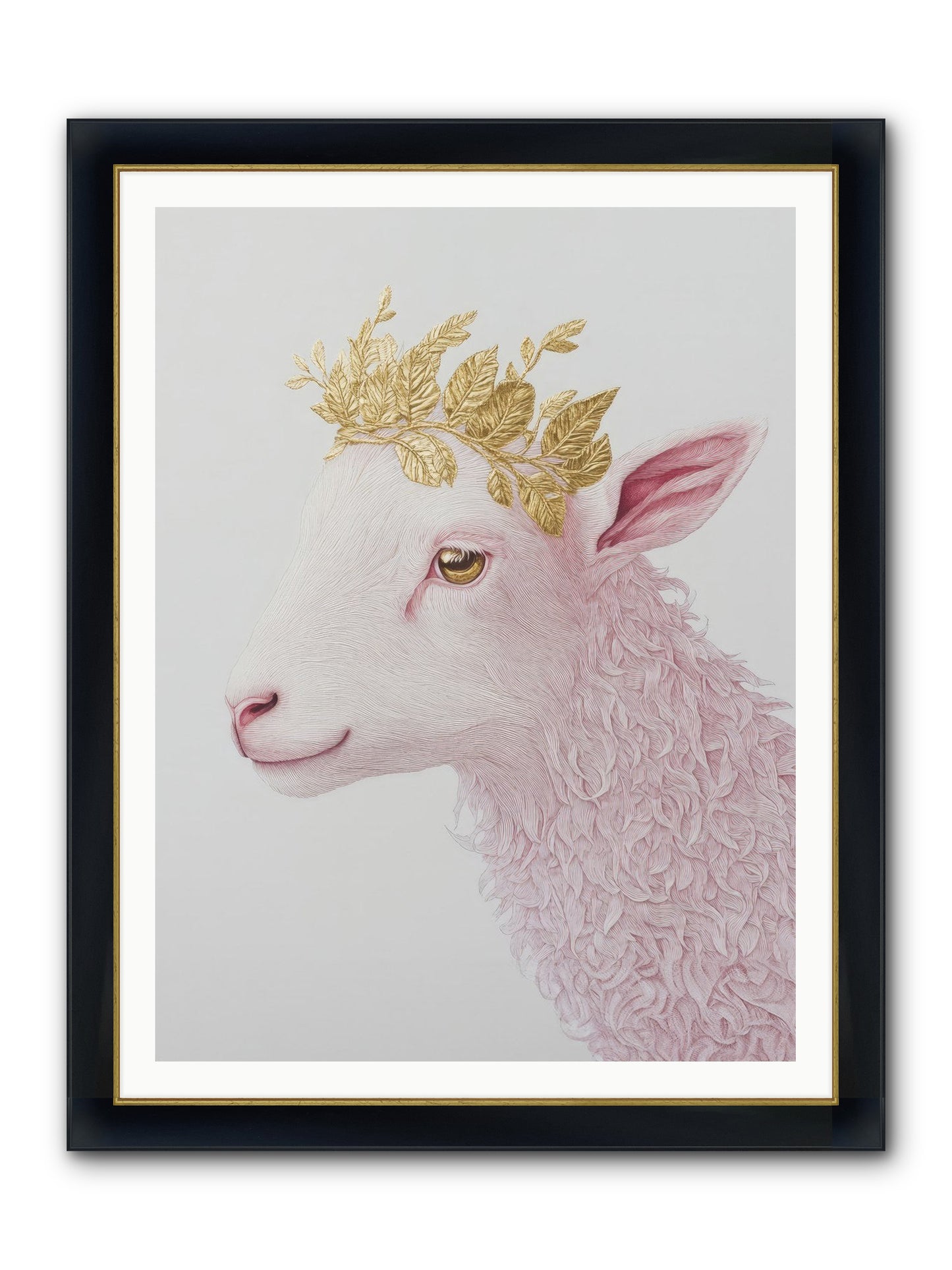 Sugared Snow Framed Print - Wide Black w/Gold 36x48