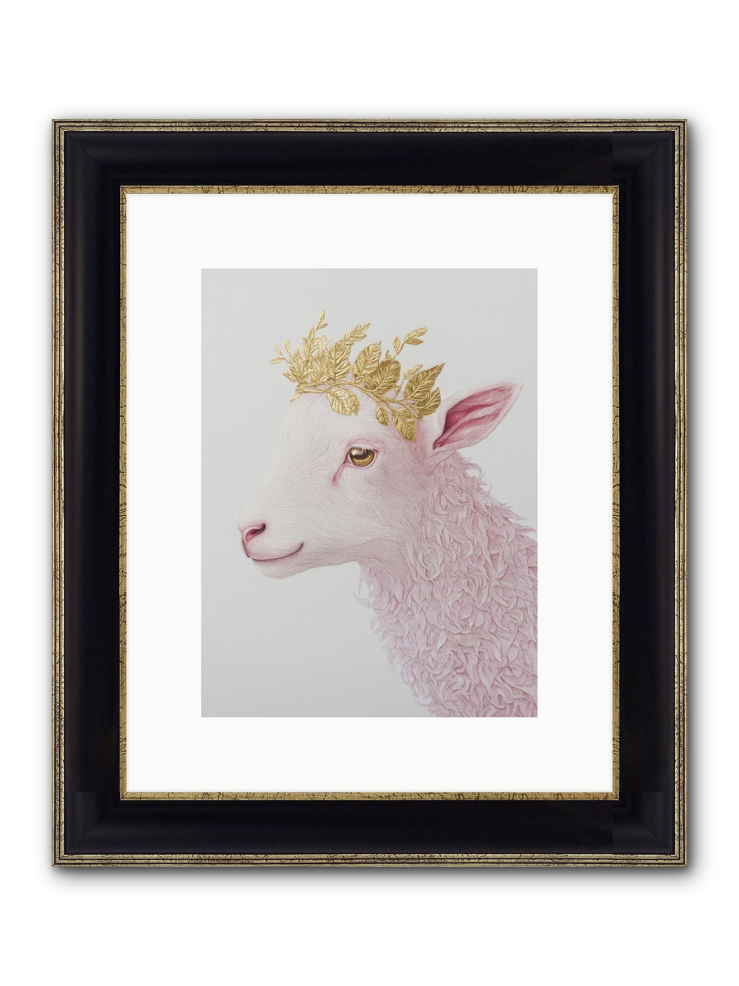 Sugared Snow Framed Print - Black & Gold 9x12