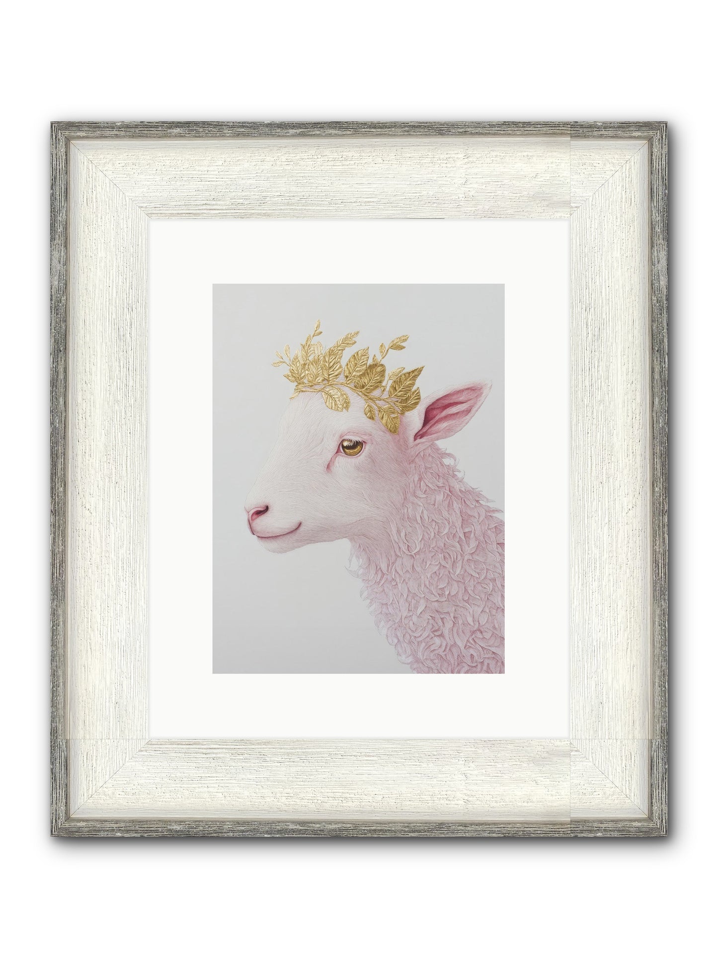 Sugared Snow Framed Print - Driftwood White 9x12
