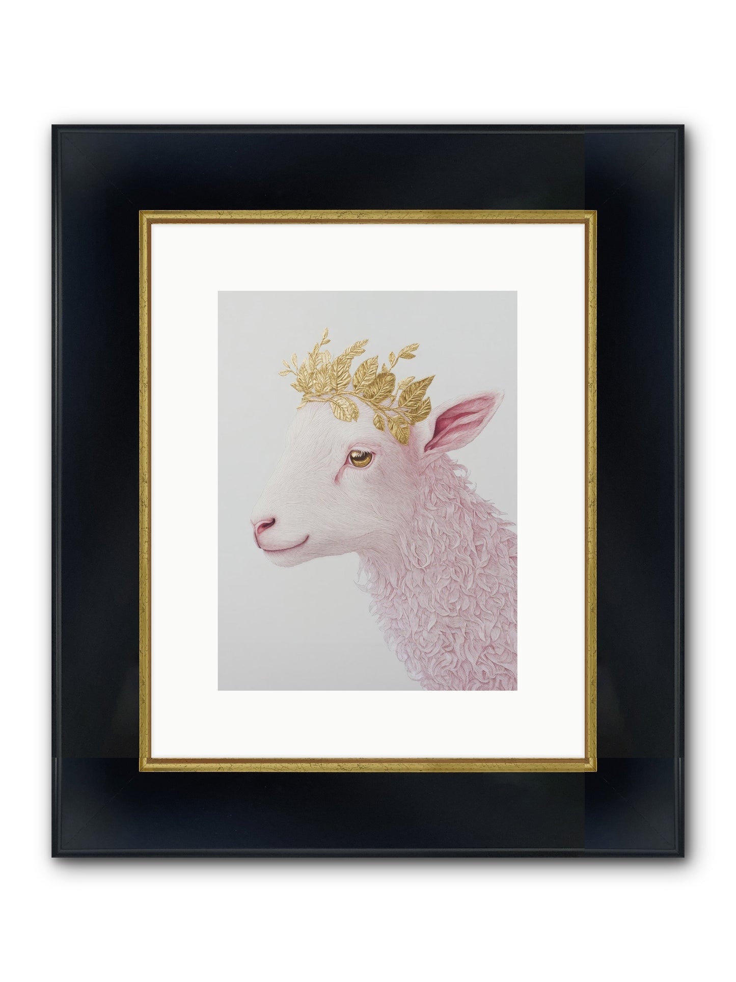 Sugared Snow Framed Print - Wide Black w/Gold 9x12