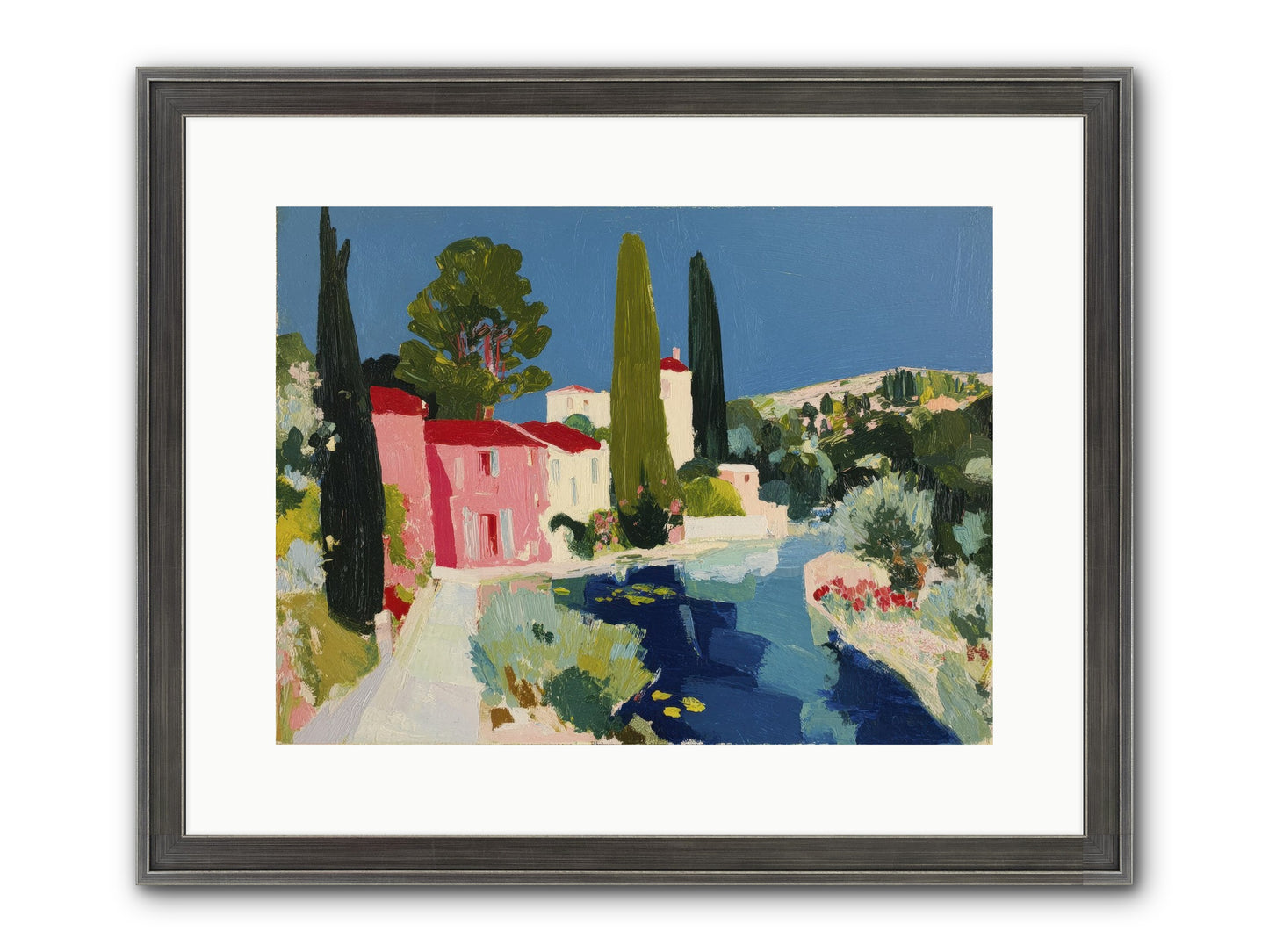 Summer At The Villa Framed Print - Slimwoods Black/Silver 16x12
