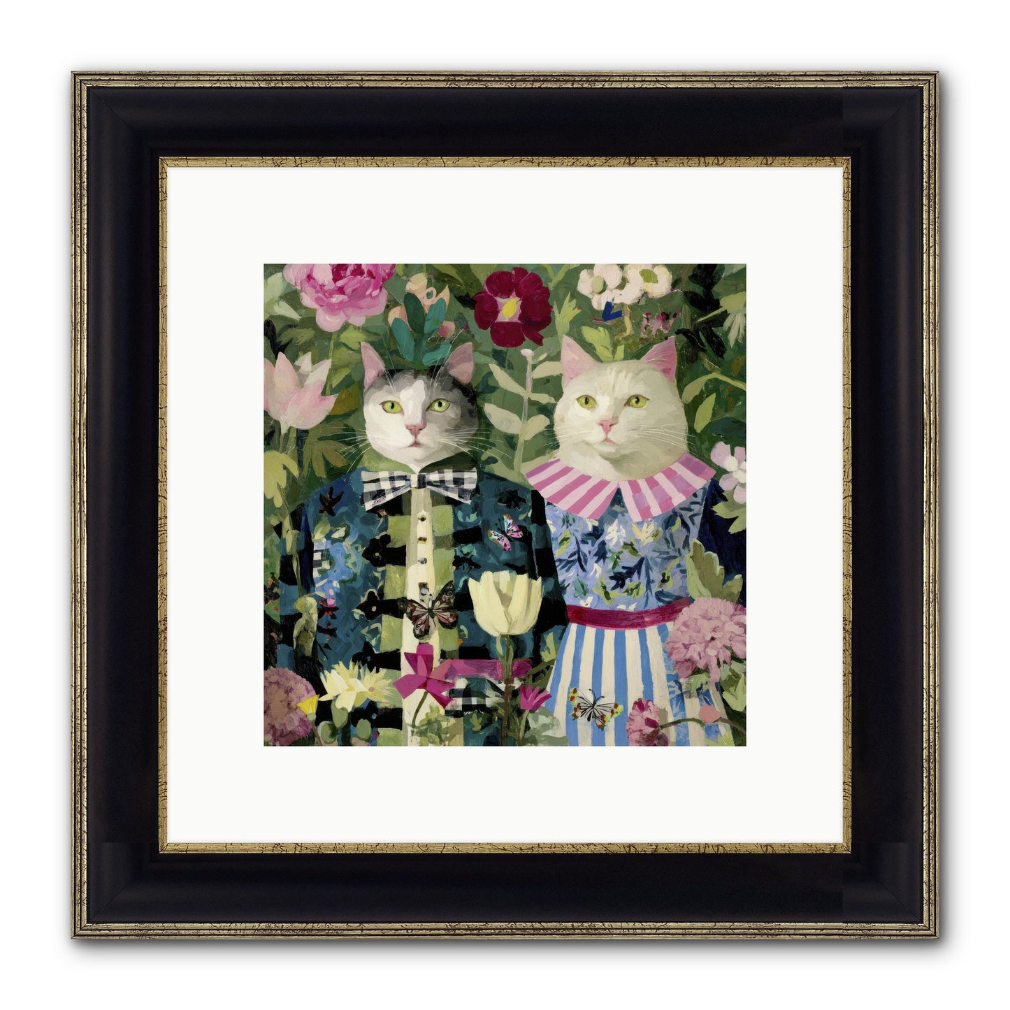 Summer Canvas Framed Print - Black & Gold 10x10