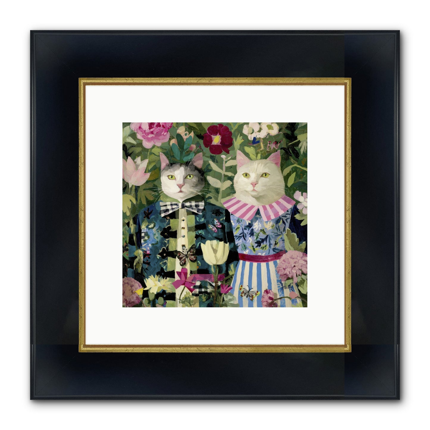 Summer Canvas Framed Print - Wide Black w/Gold 10x10