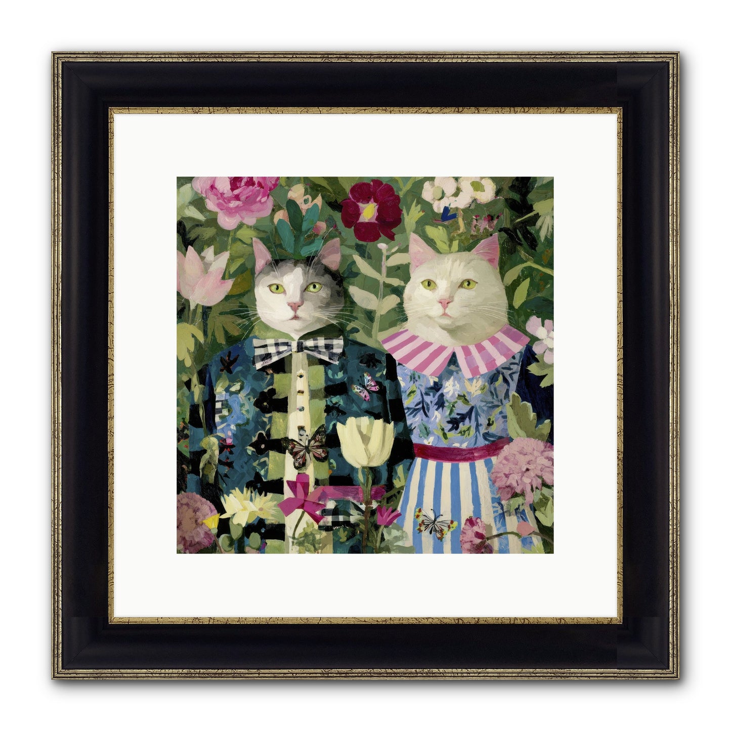 Summer Canvas Framed Print - Black & Gold 12x12