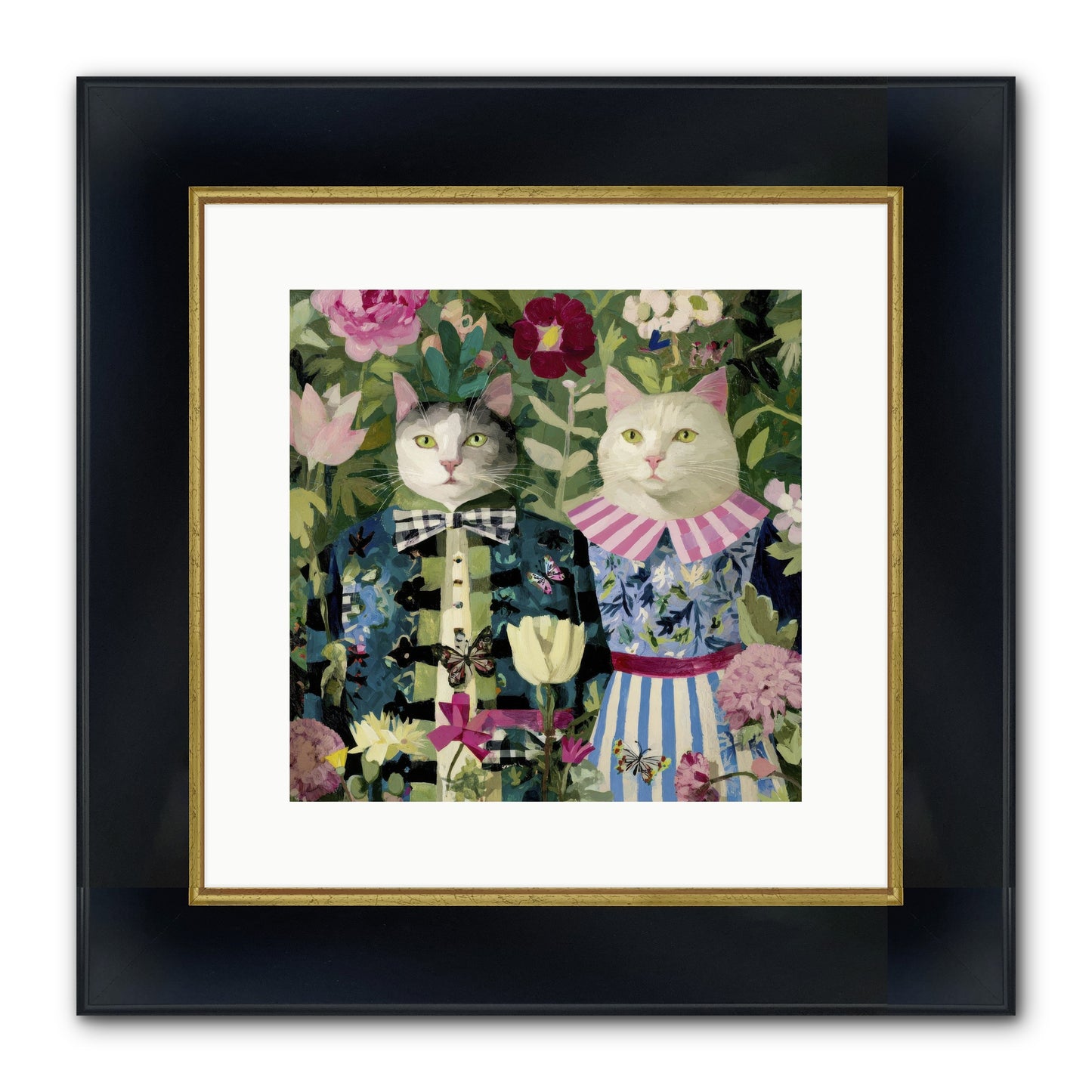 Summer Canvas Framed Print - Wide Black w/Gold 12x12