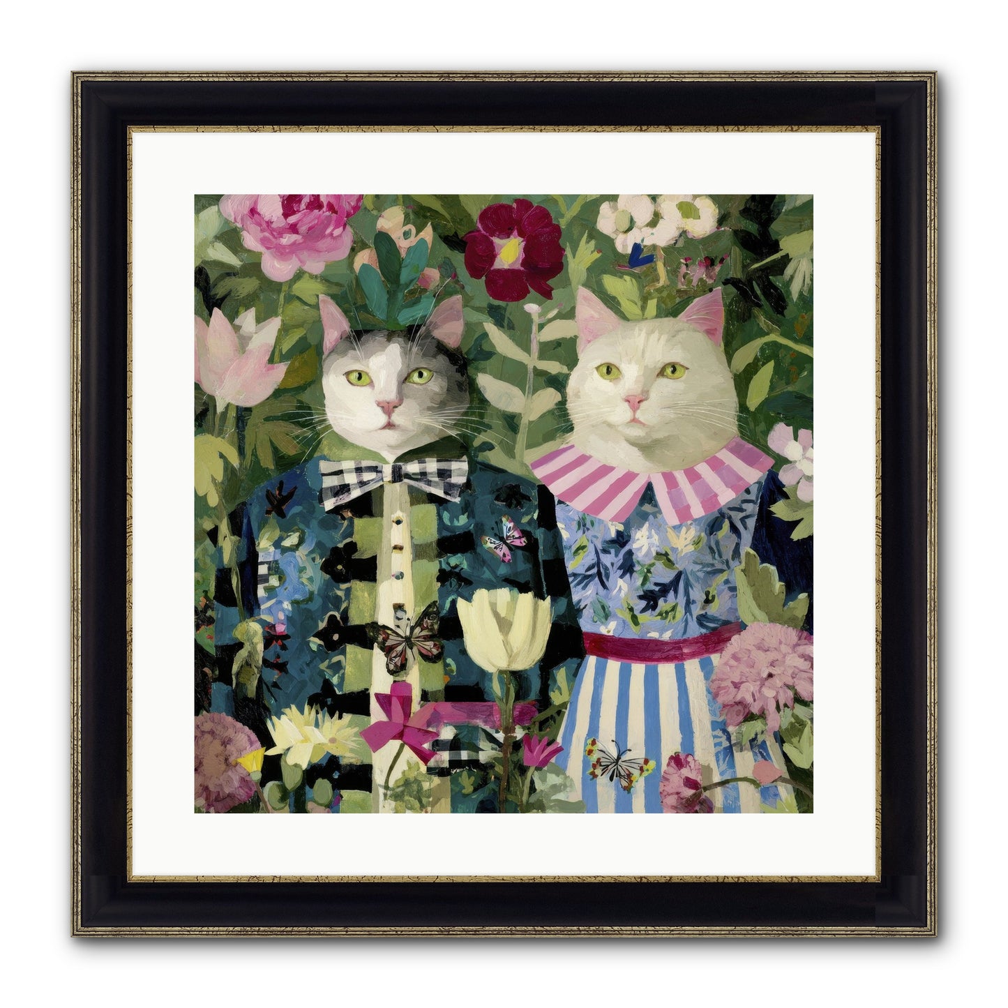 Summer Canvas Framed Print - Black & Gold 20x20