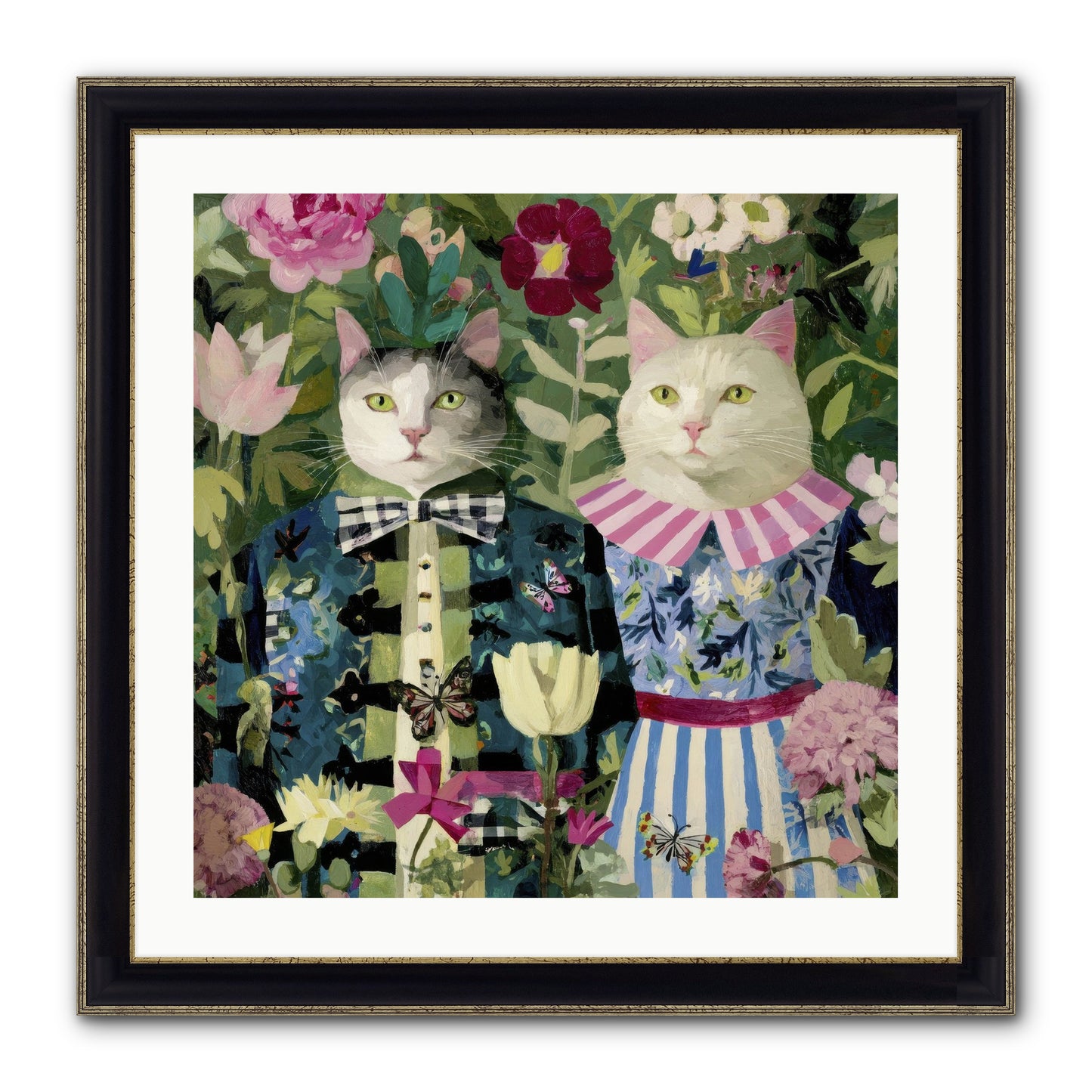 Summer Canvas Framed Print - Black & Gold 24x24