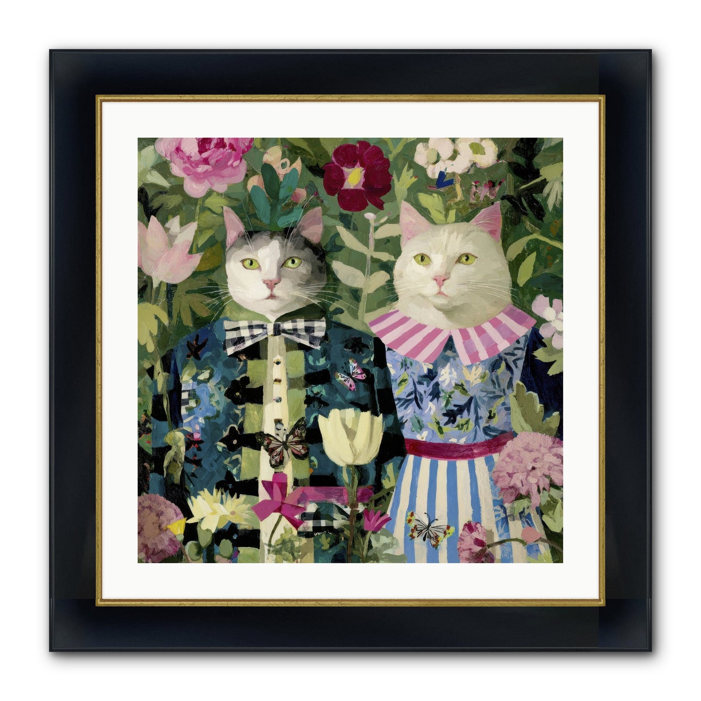 Summer Canvas Framed Print - Wide Black w/Gold 24x24