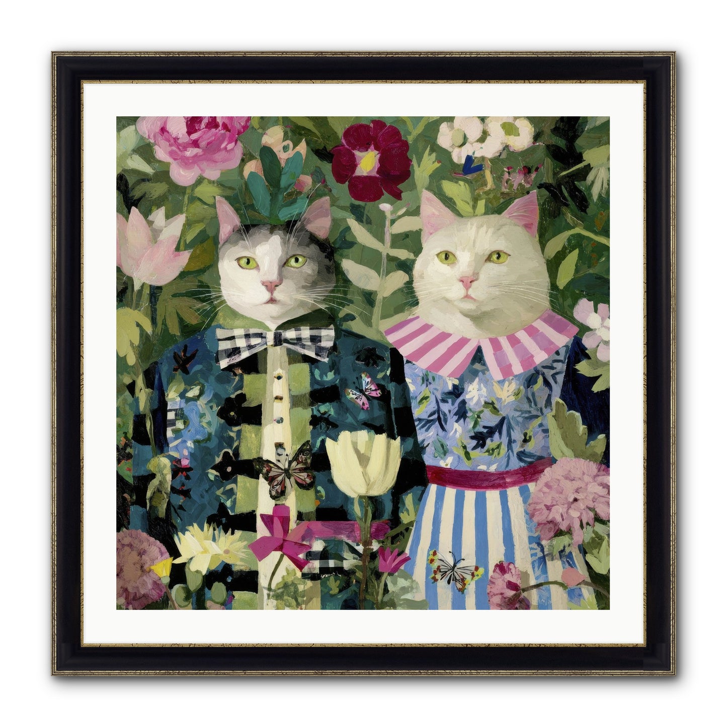 Summer Canvas Framed Print - Black & Gold 30x30