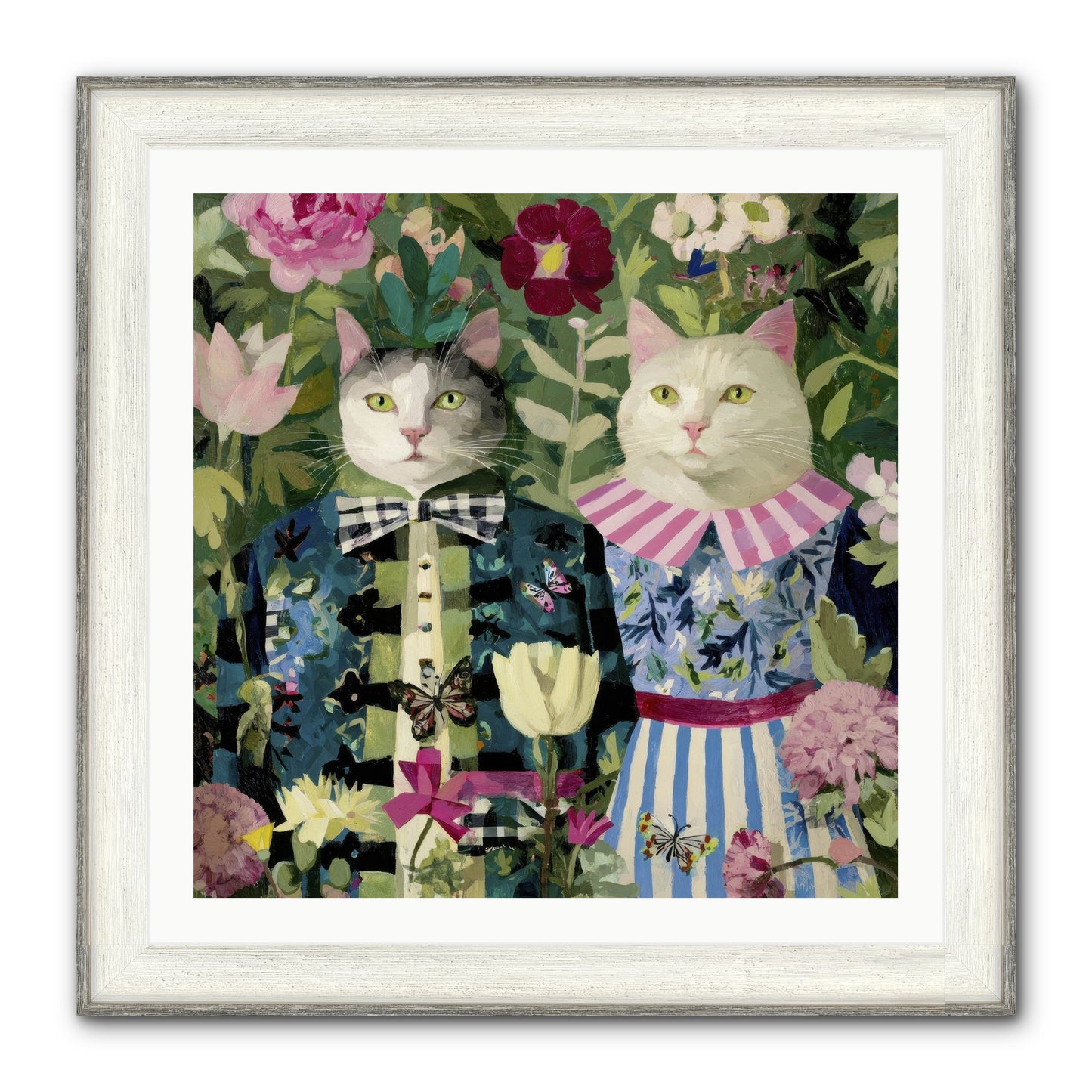 Summer Canvas Framed Print - Driftwood White 30x30