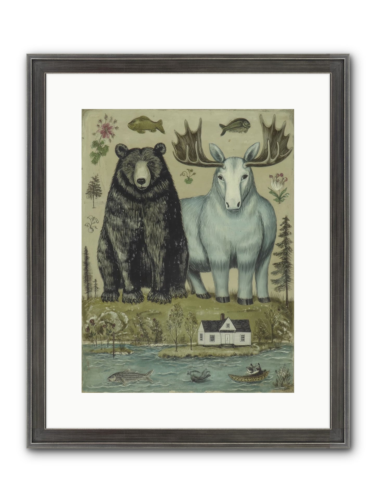 Summer Guests Framed Print - Slimwoods Black/Silver 12x16