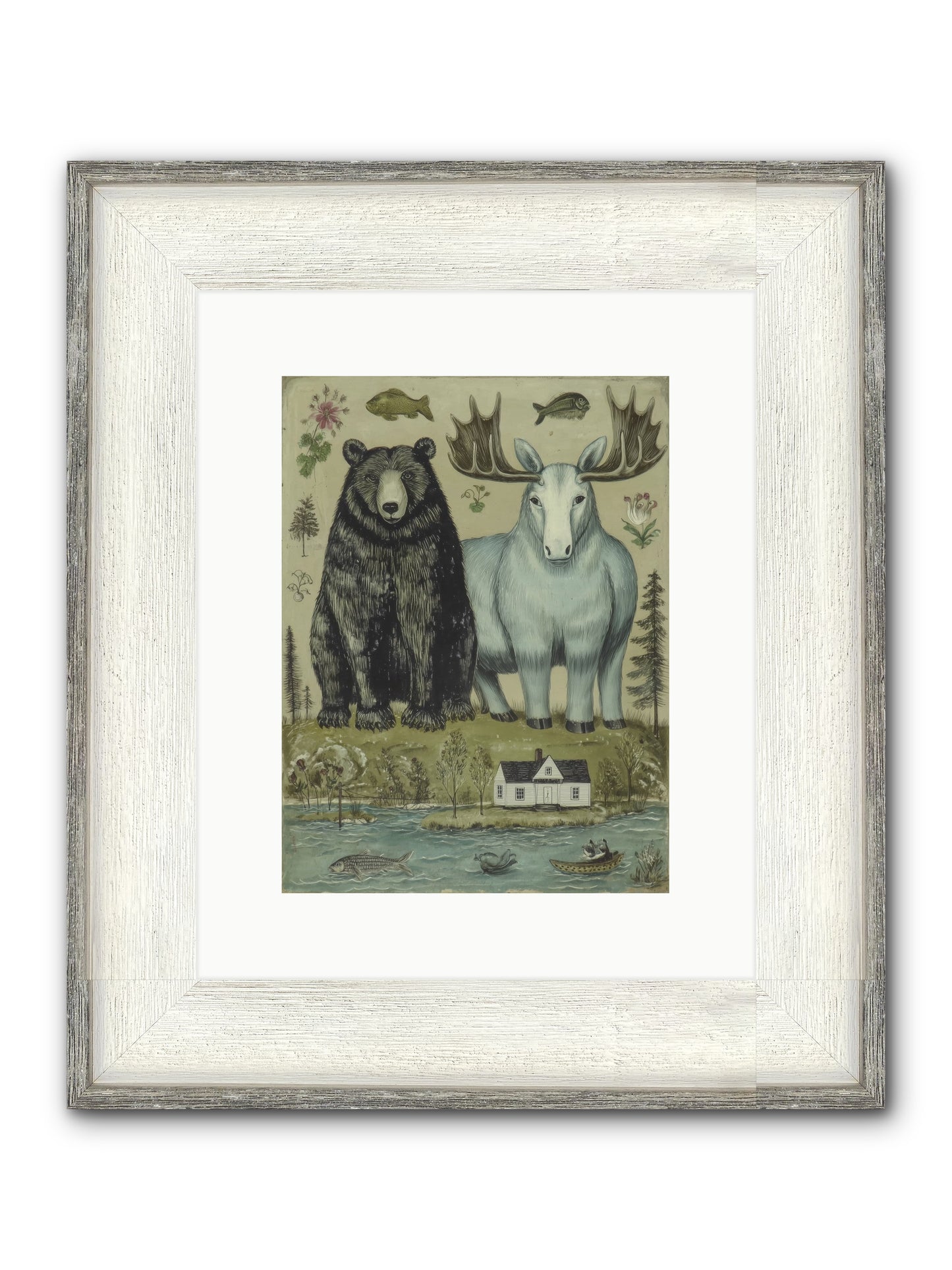 Summer Guests Framed Print - Driftwood White 9x12