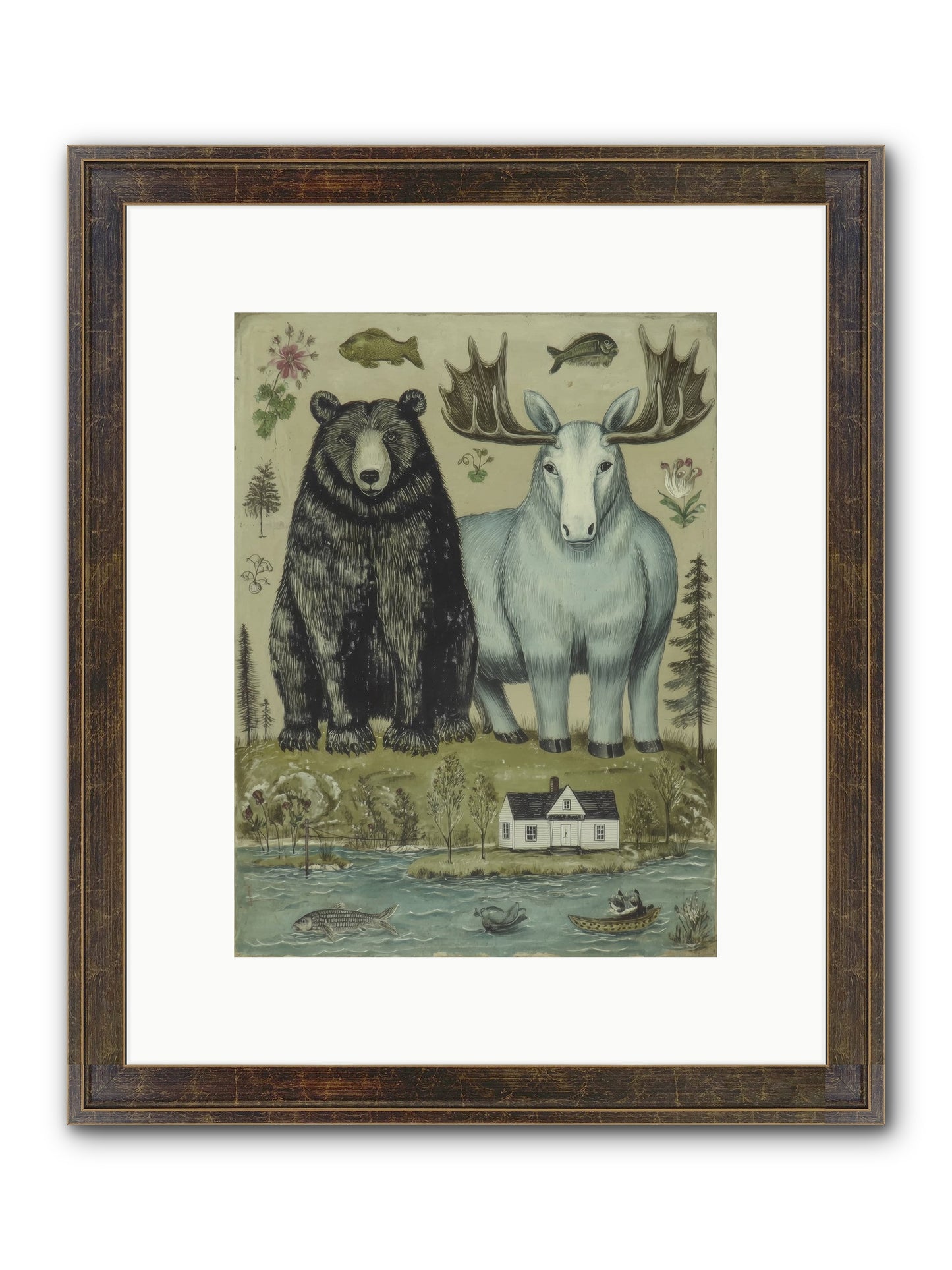 Summer Guests Framed Print - Slimwoods Black/Gold 9x12