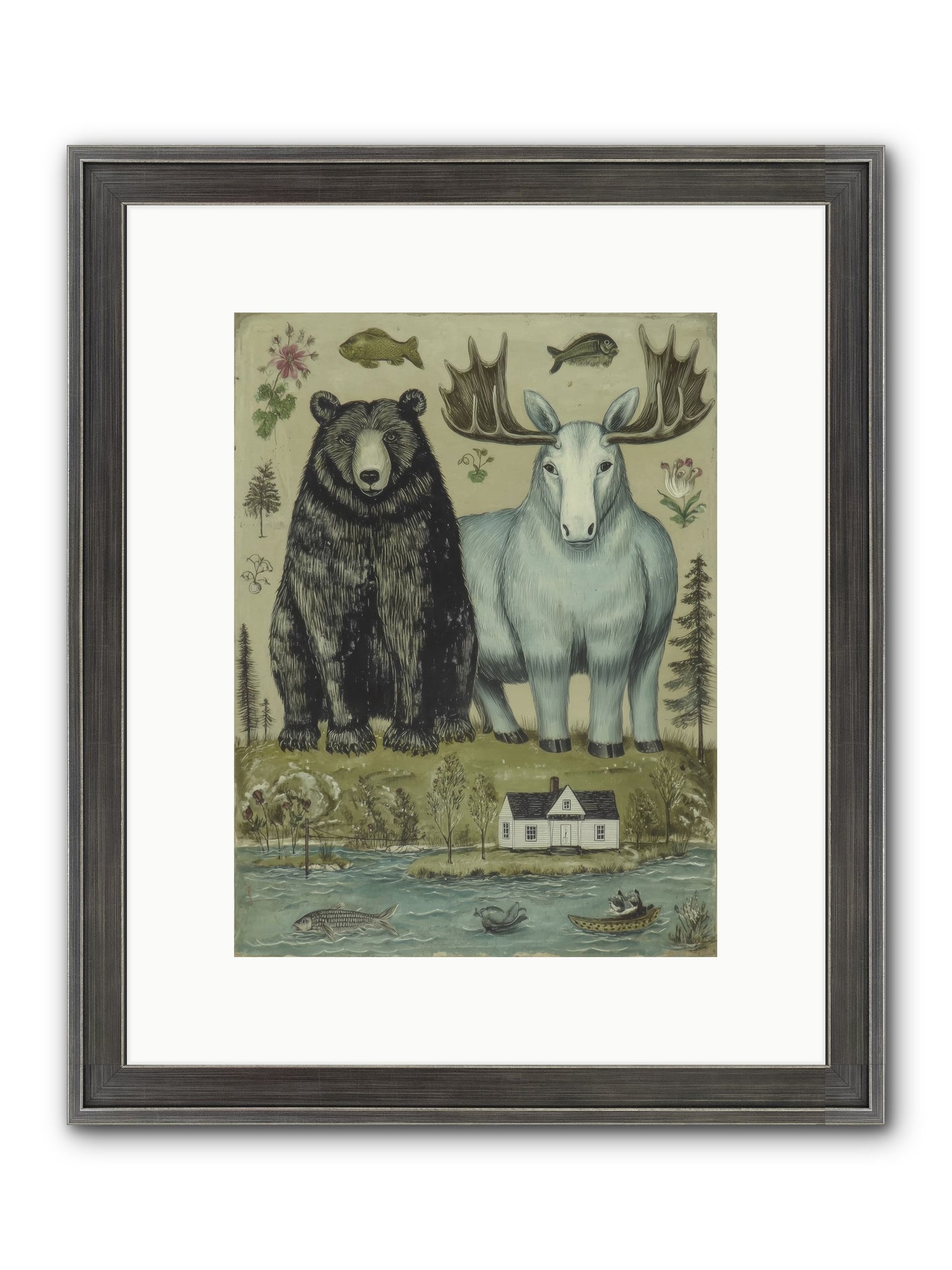 Summer Guests Framed Print - Slimwoods Black/Silver 9x12