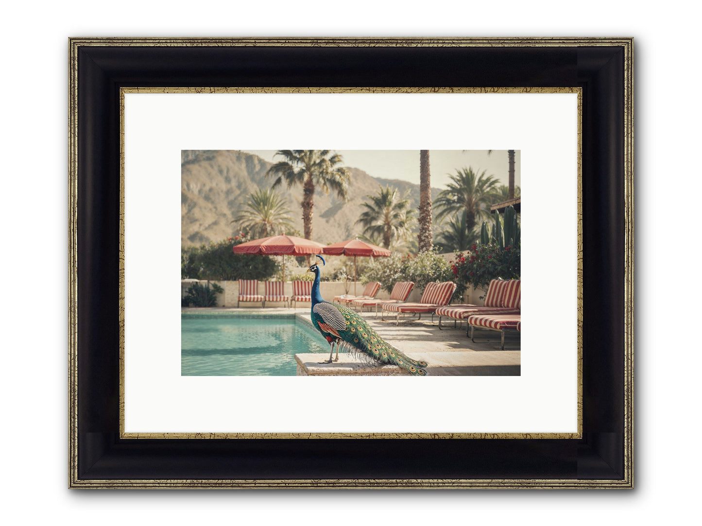 Summer In The Riviera Framed Print - Black & Gold 12x8