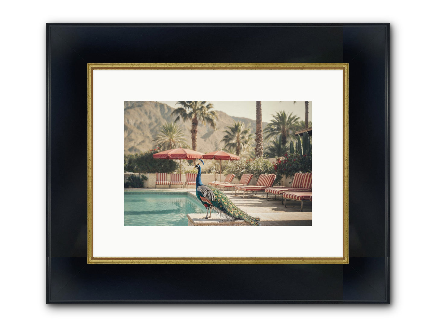 Summer In The Riviera Framed Print - Wide Black w/Gold 12x8