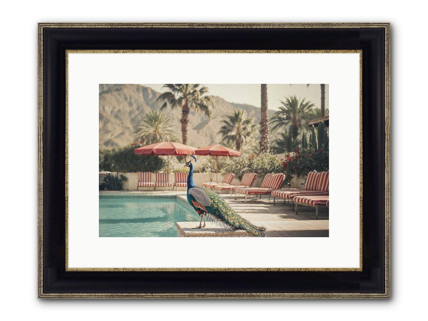 Summer In The Riviera Framed Print - Black & Gold 15x10