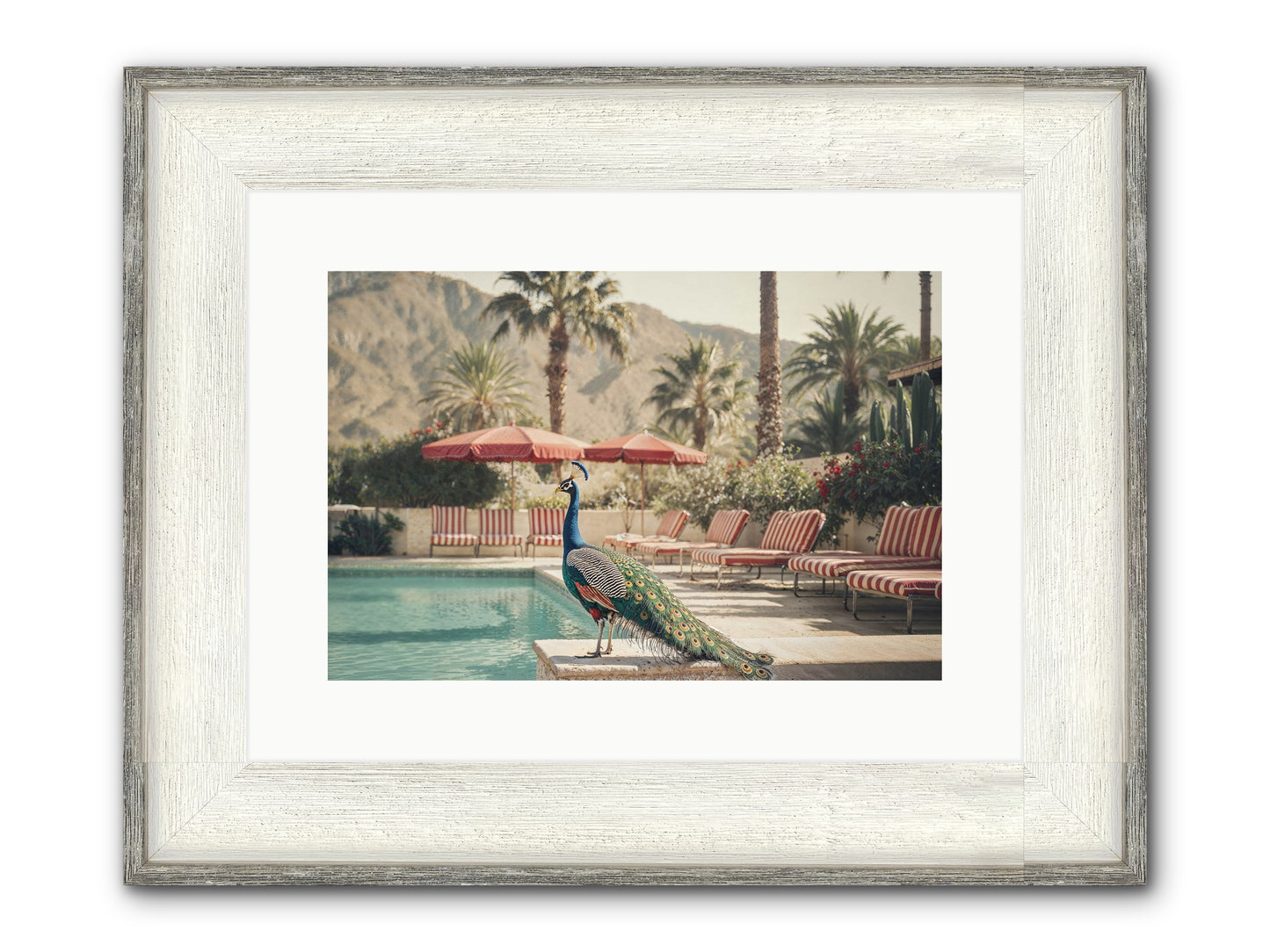Summer In The Riviera Framed Print - Driftwood White 15x10