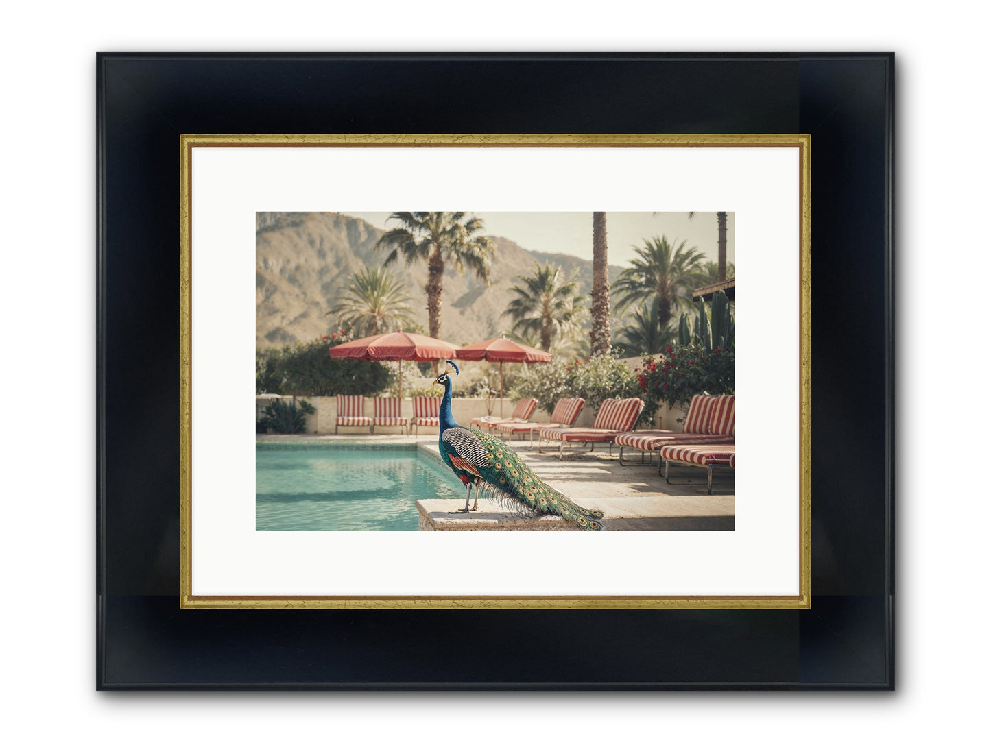 Summer In The Riviera Framed Print - Wide Black w/Gold 15x10