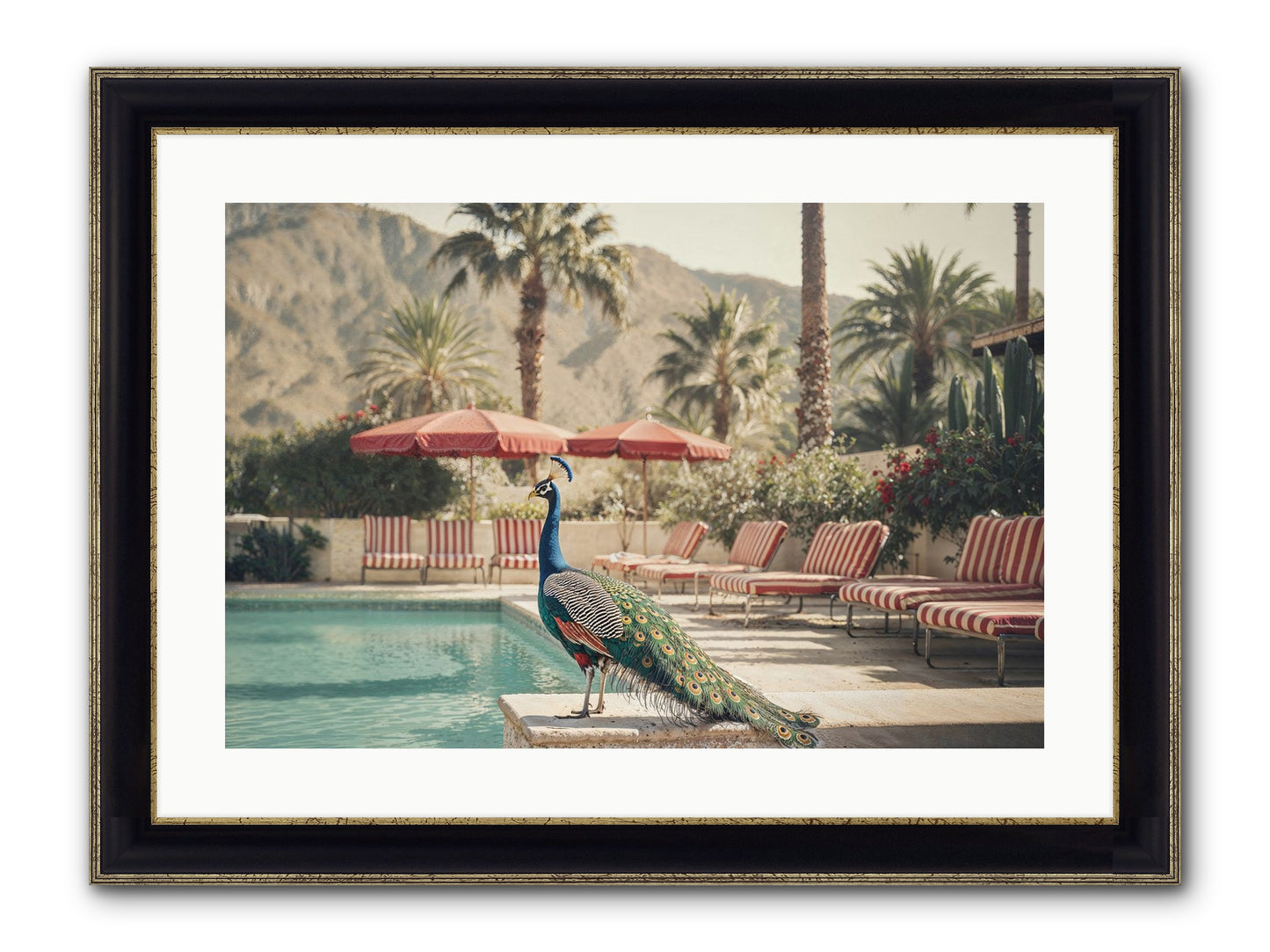 Summer In The Riviera Framed Print - Black & Gold 24x16