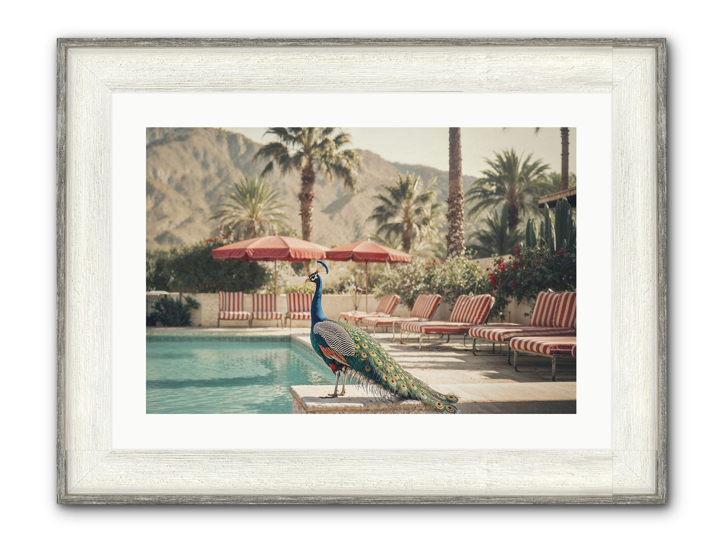 Summer In The Riviera Framed Print - Driftwood White 24x16