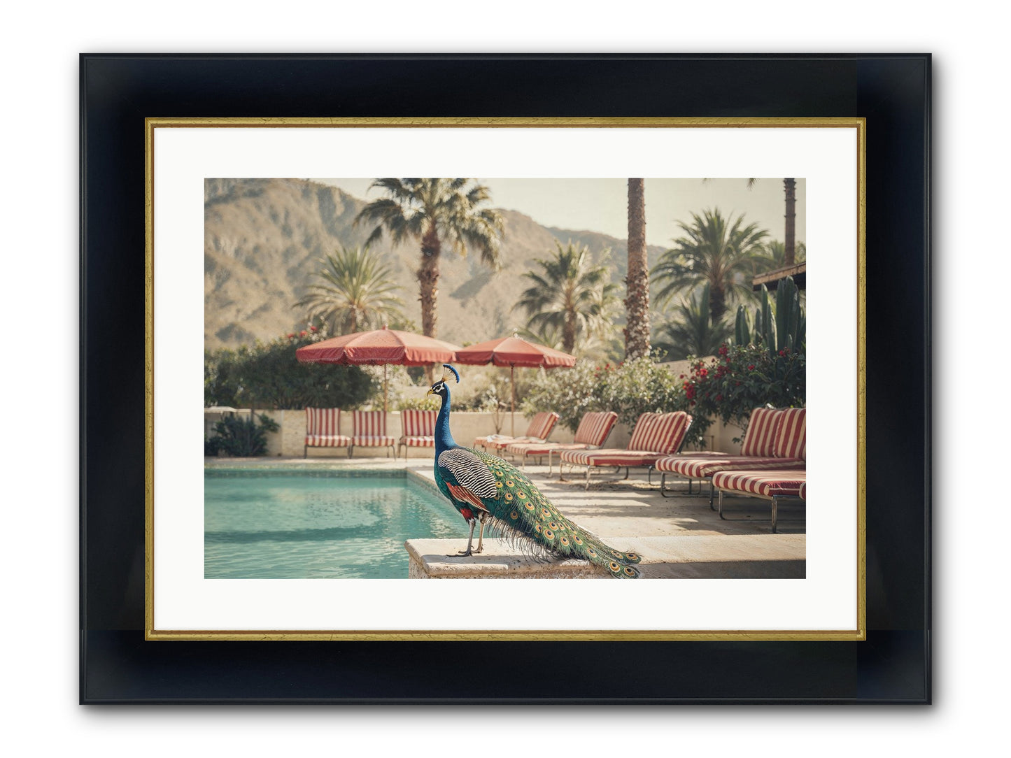 Summer In The Riviera Framed Print - Wide Black w/Gold 24x16