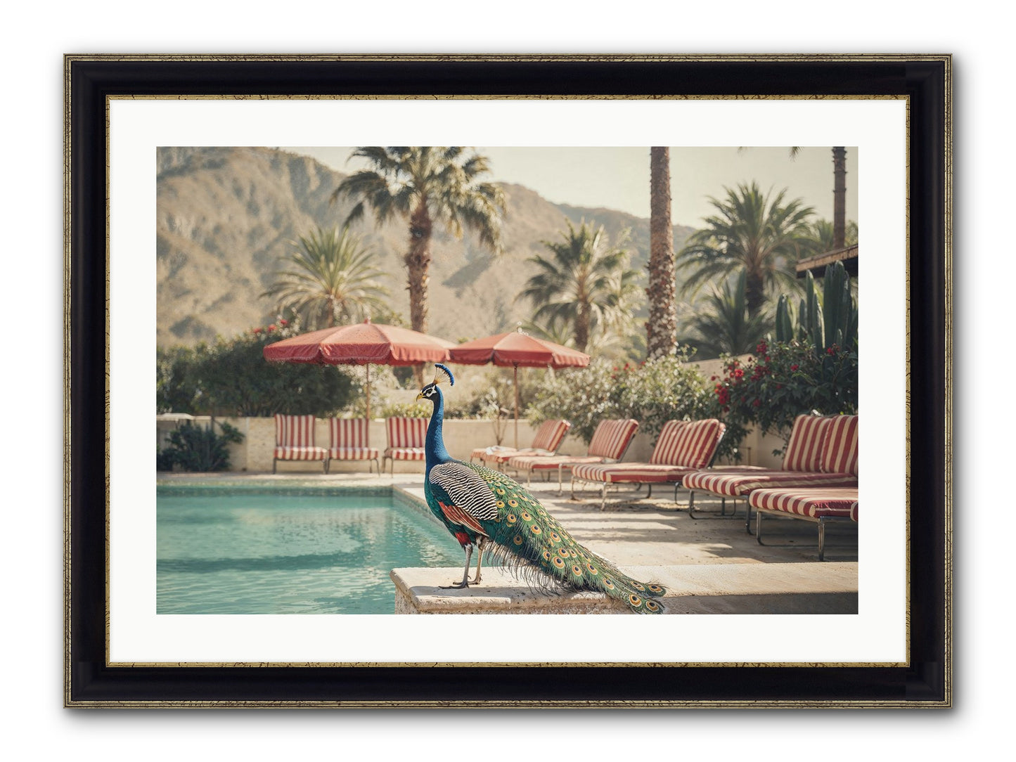 Summer In The Riviera Framed Print - Black & Gold 30x20