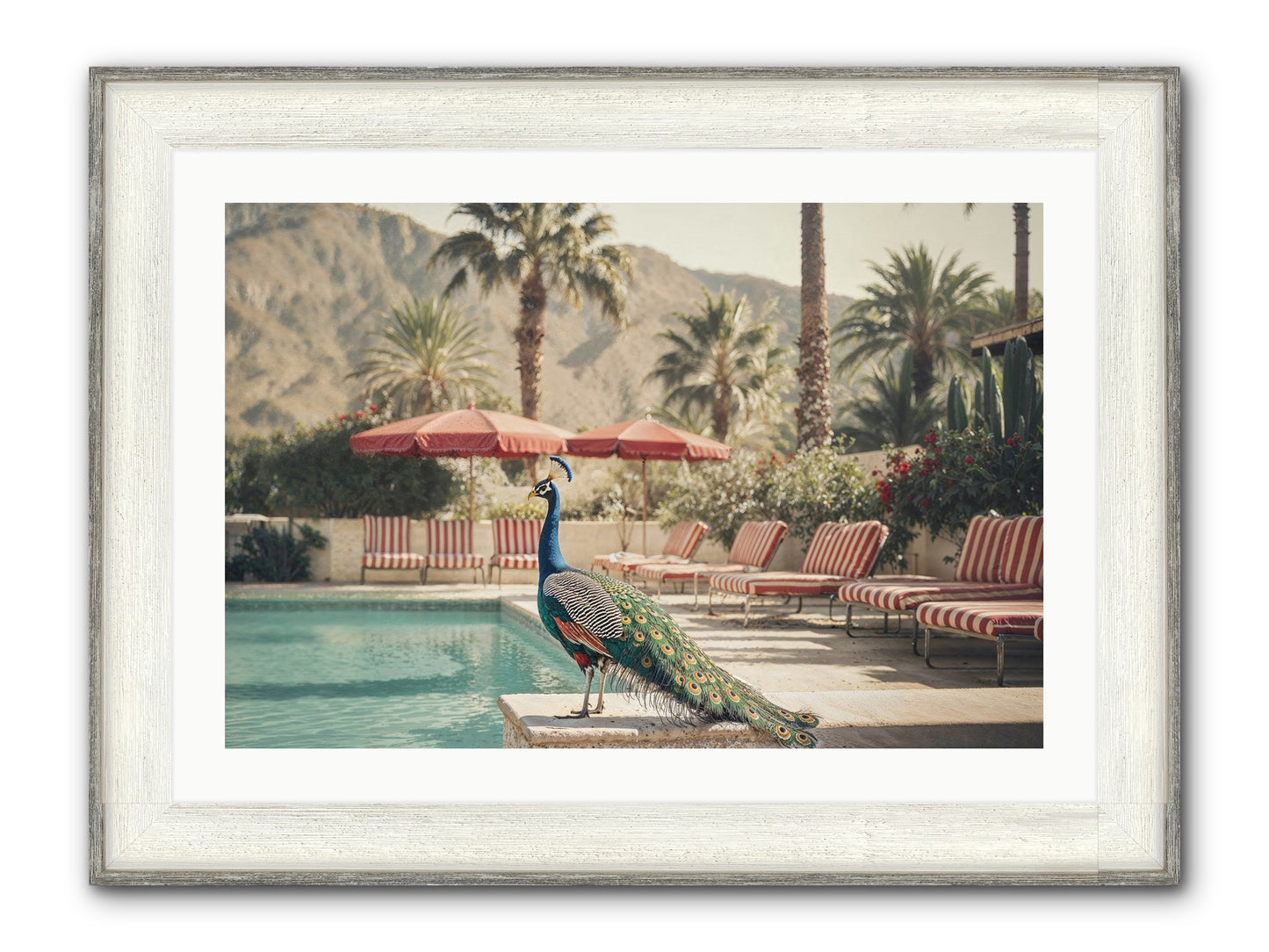 Summer In The Riviera Framed Print - Driftwood White 30x20