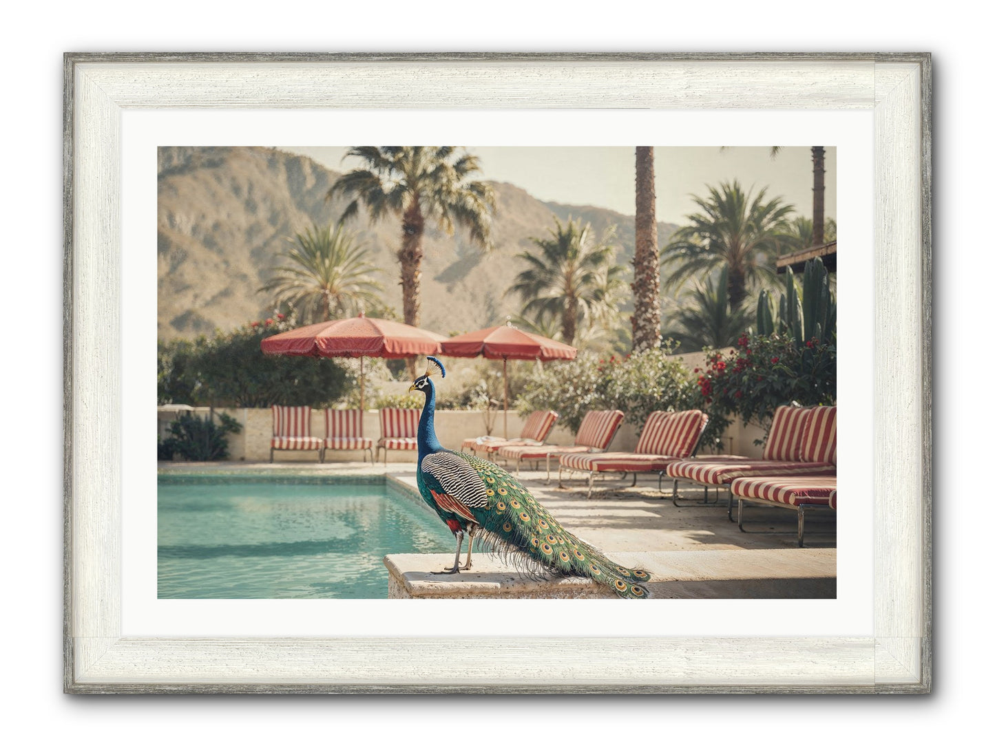 Summer In The Riviera Framed Print - Driftwood White 36x24