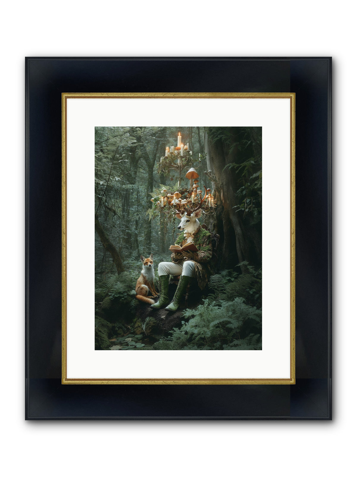Summer Knows Secret Places Framed Print - Wide Black w/Gold 12x16