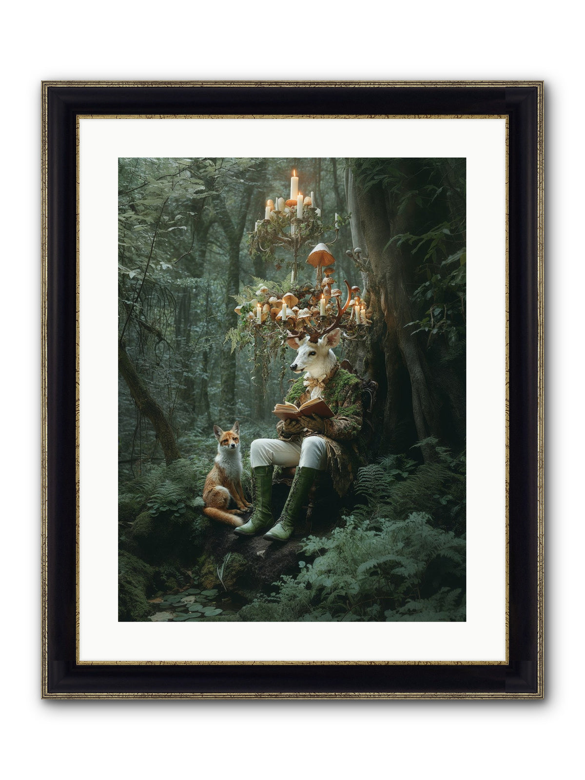 Summer Knows Secret Places Framed Print - Black & Gold 18x24