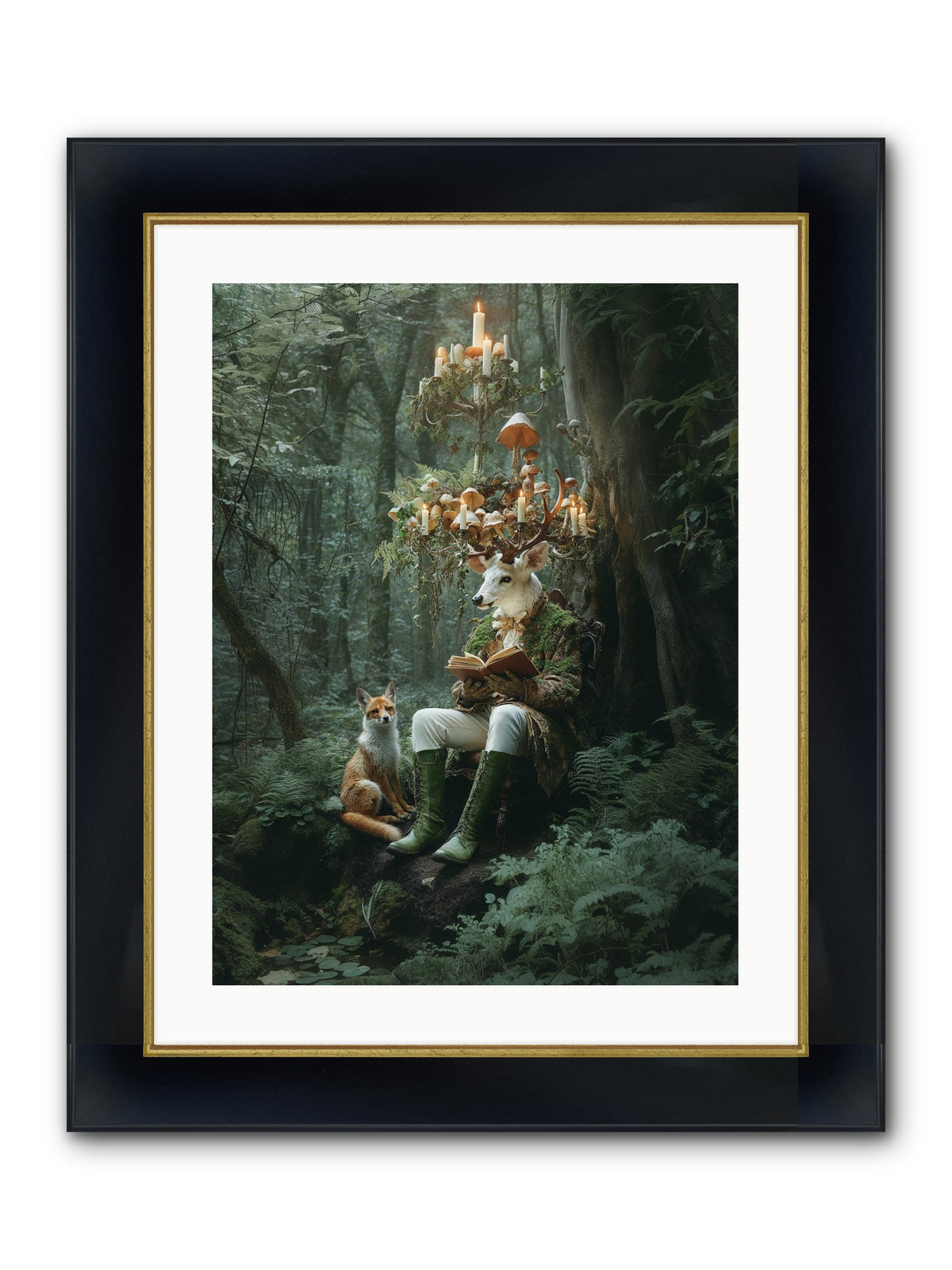 Summer Knows Secret Places Framed Print - Wide Black w/Gold 18x24