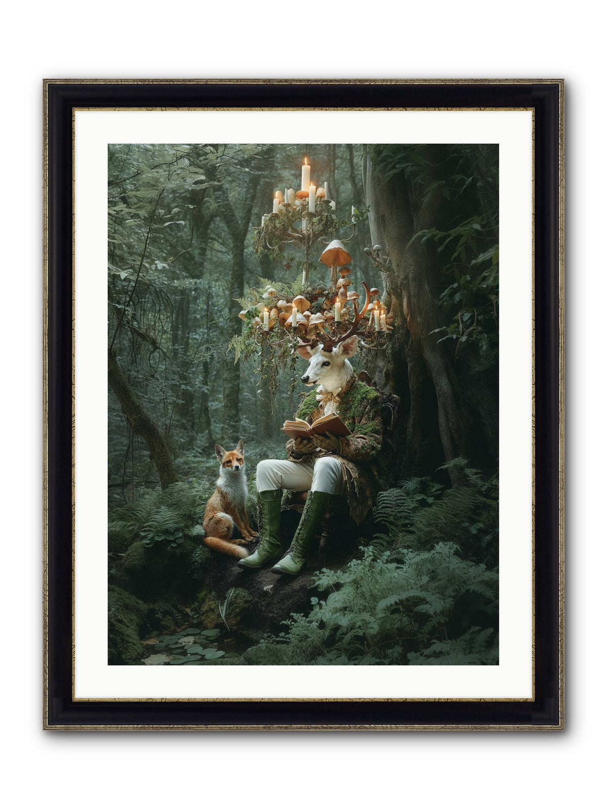 Summer Knows Secret Places Framed Print - Black & Gold 24x32