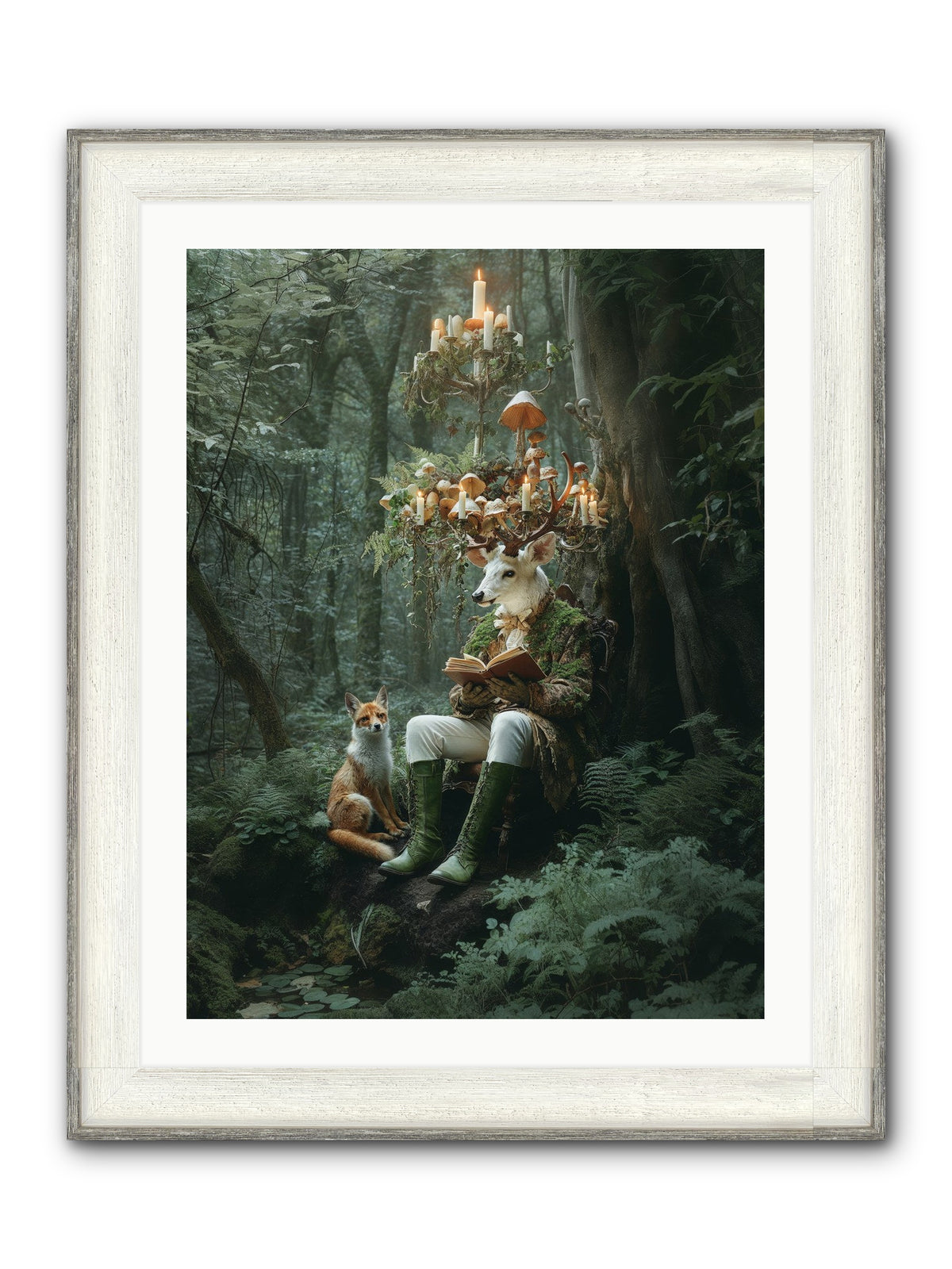 Summer Knows Secret Places Framed Print - Driftwood White 24x32