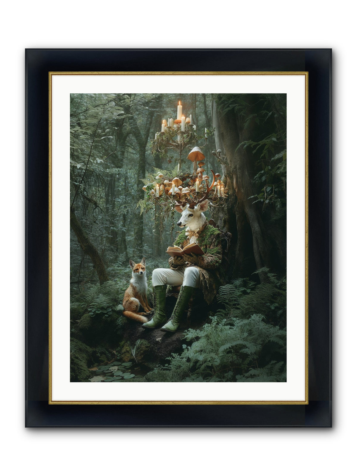 Summer Knows Secret Places Framed Print - Wide Black w/Gold 24x32